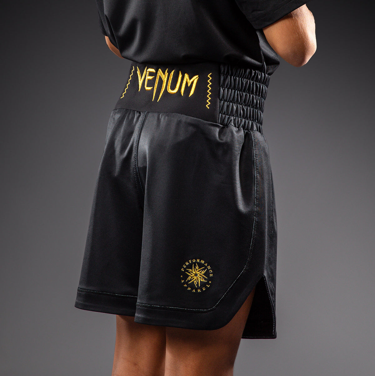 Venum Attack Pantalón corto de boxeo para niños - Negro/Dorado