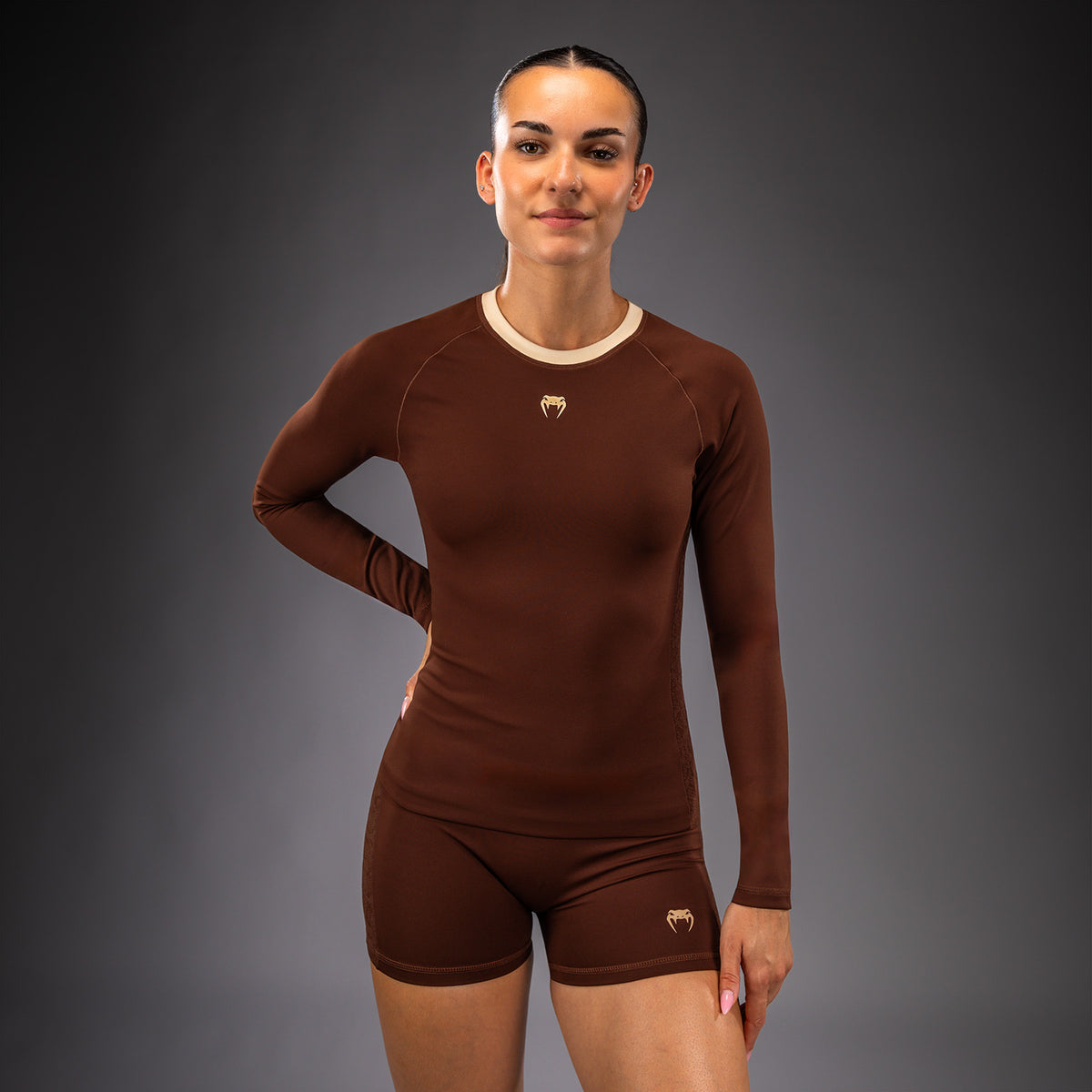 Venum Viper Rashguard de manga larga para mujer - Marrón