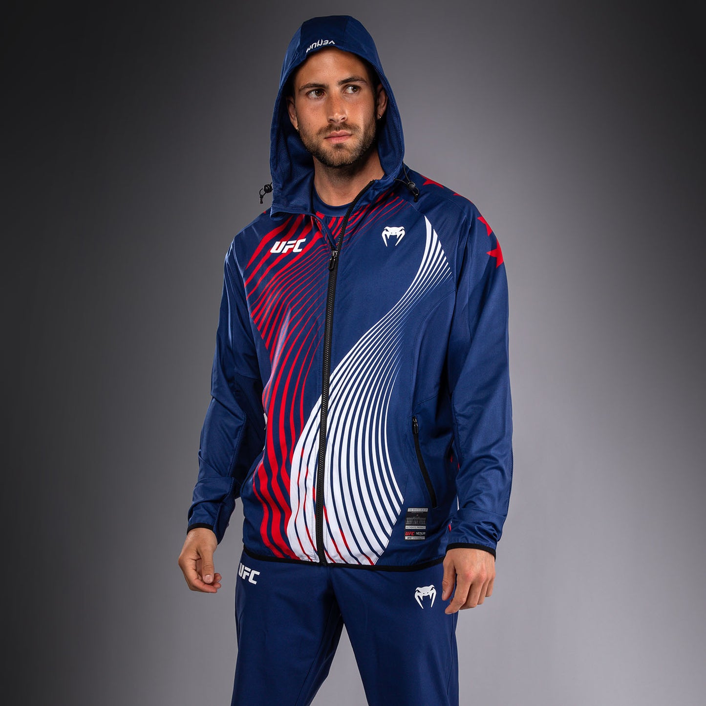 UFC Freedom 250 by Venum Authentic Fight Night Walkout Hoodie para hombre - Azul