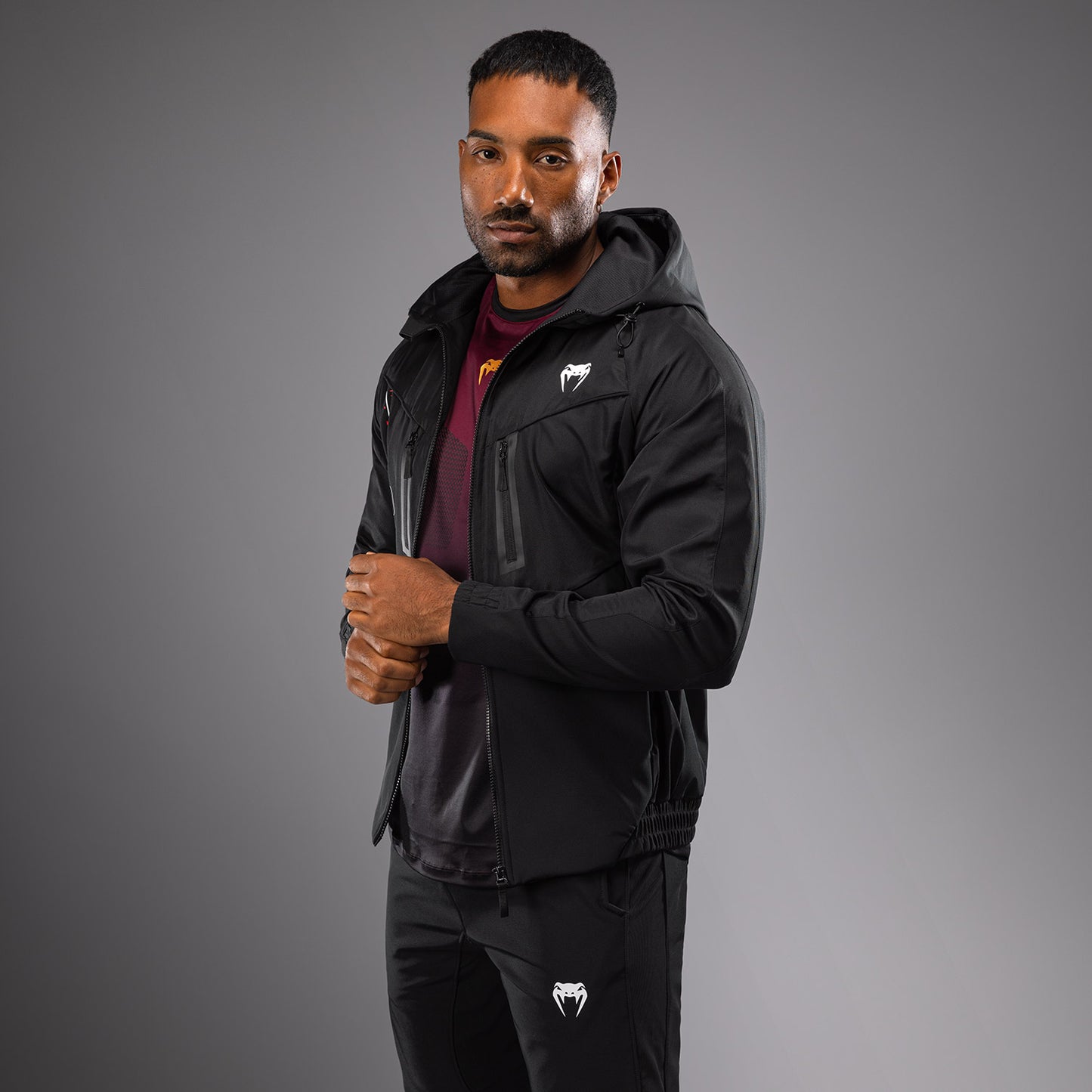 Venum Tactical XT Chaqueta de los hombres de la pista - Negro/fuego rojo