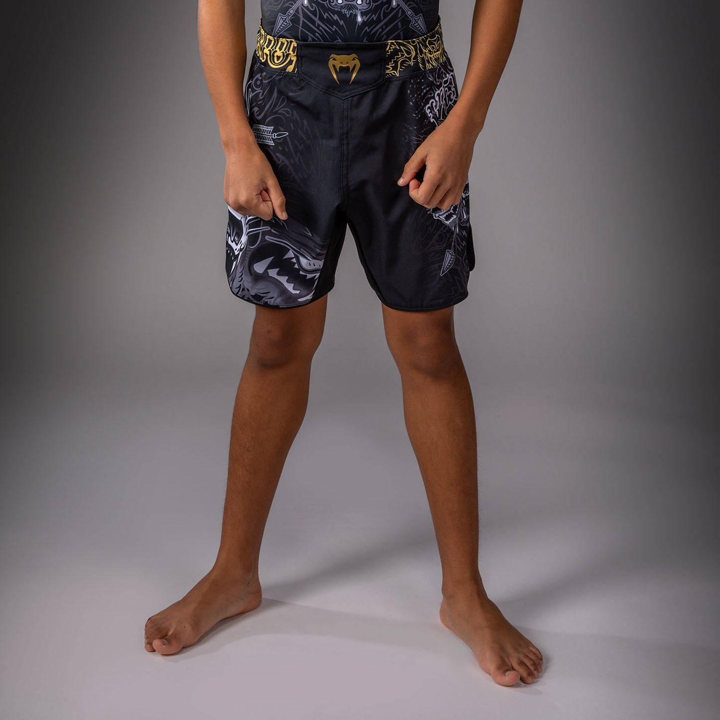 Venum Wolf Atak Short de Combate Para Niños – Negro/Gris