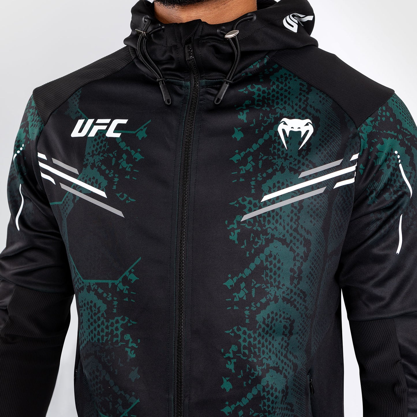 UFC Adrenaline by Venum Authentic Fight Night Sudadera con capucha para Hombre - Emerald Edition - Verde/Negro