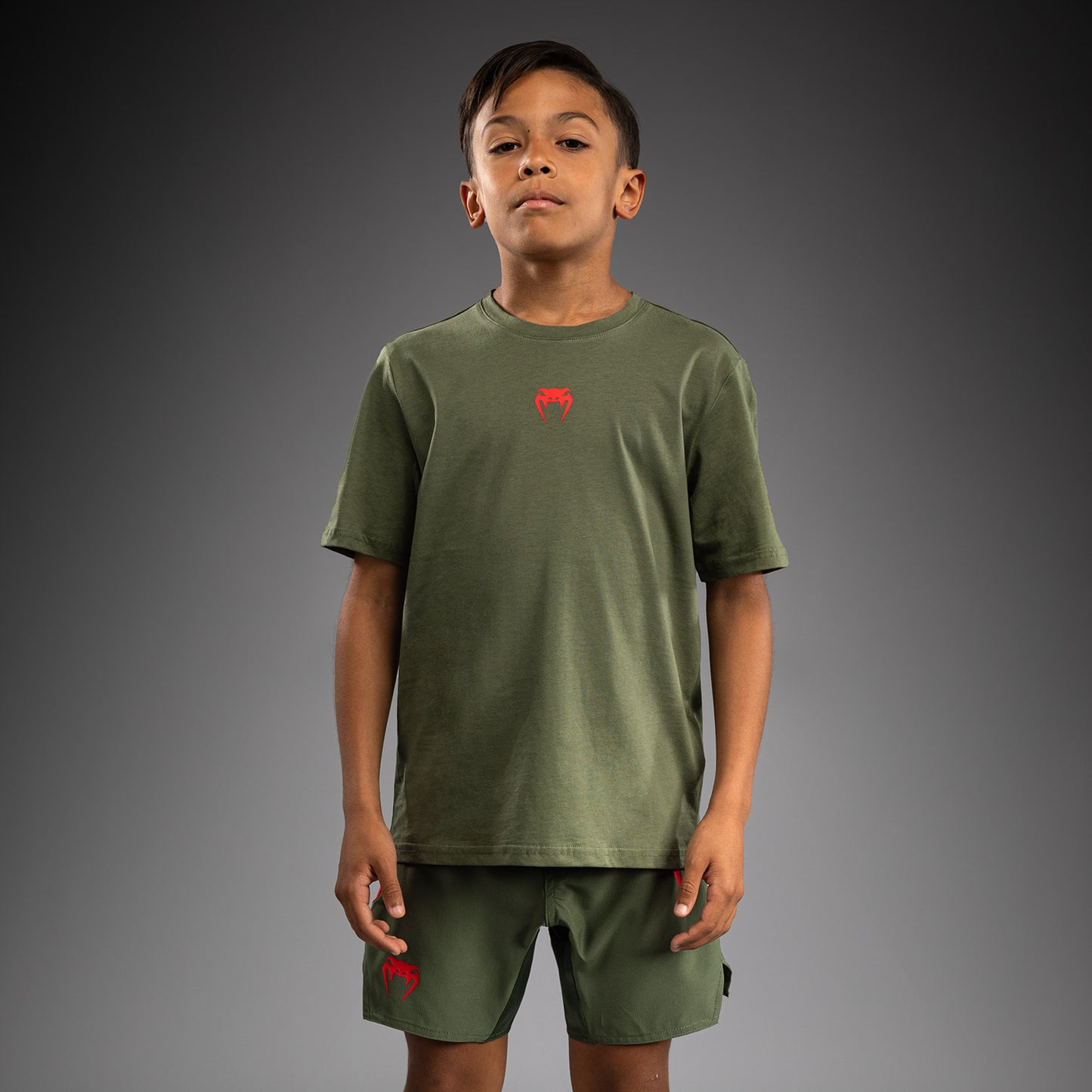Venum Contender Camiseta para Niños - Verde Militar/Naranja
