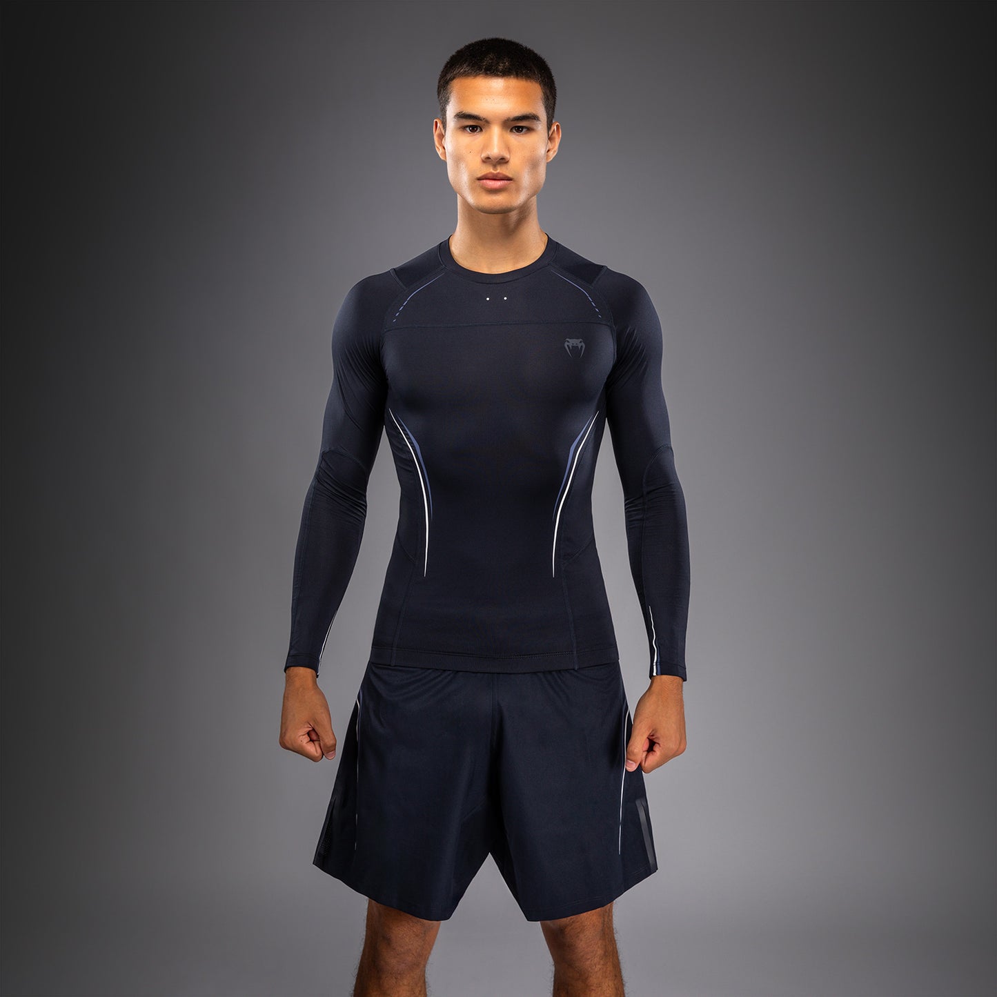 Venum G-Core Rashguard Manga Larga - Azul Marino/Blanco