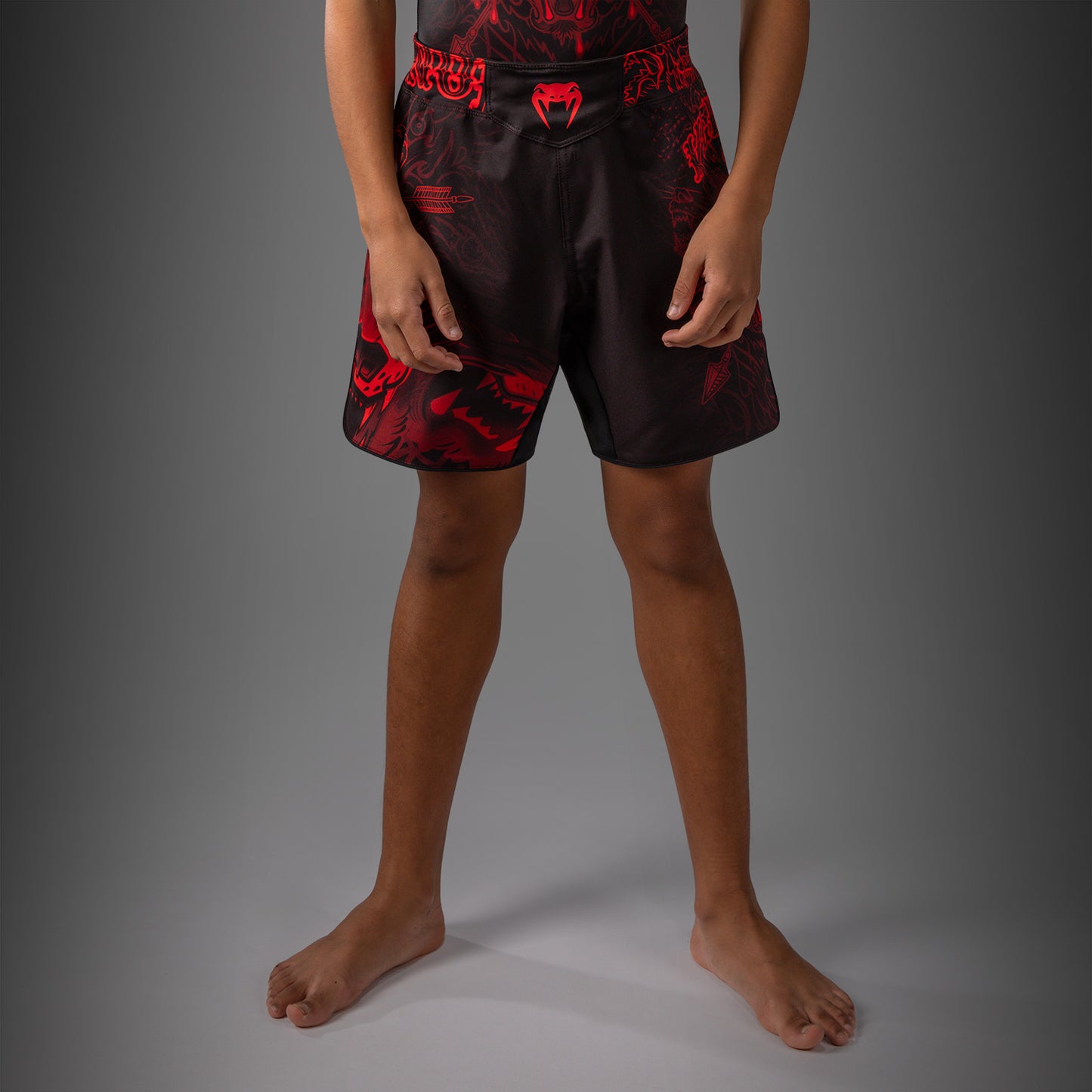 Venum Wolf Atak Short de Combate Para Niños – Negro/Rojo