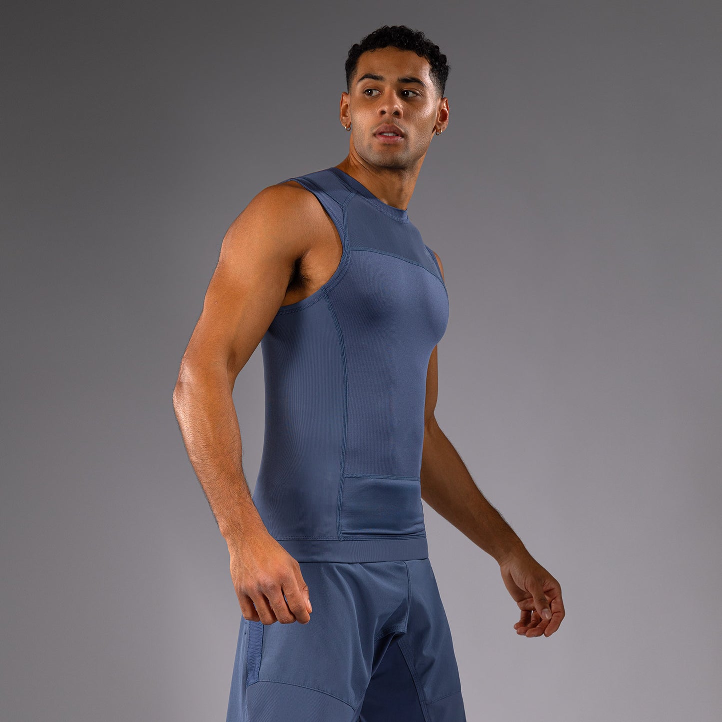 Venum G-Fit Air Rashguard sin Mangas para Hombre - Azul Niebla
