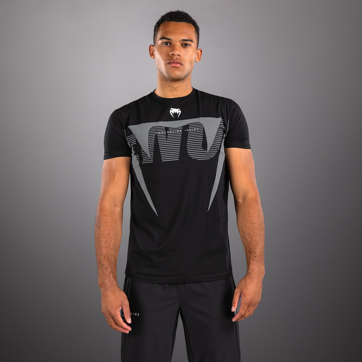 Venum Adrenaline Camiseta – Negro/Gris Plata