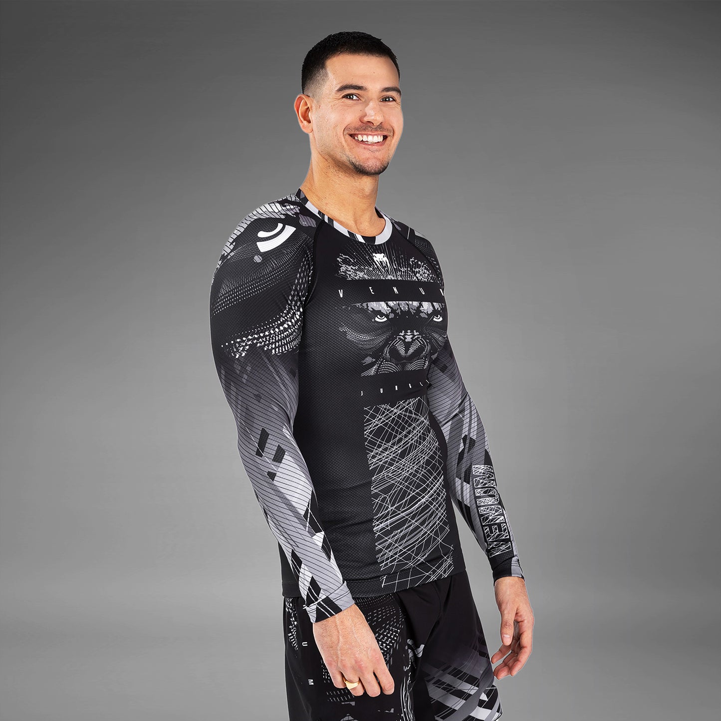 Venum Gorilla Jungle Rashguard Manga Larga - Negro/Blanco