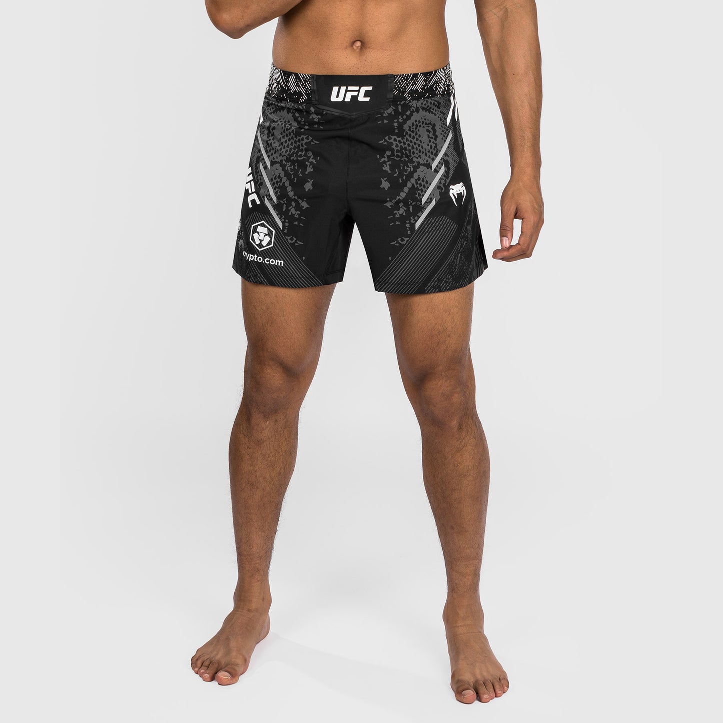 UFC Adrenaline by Venum Personalized Authentic Fight Night Pantalón Corto de Lucha para Hombre - Corte Corto – Negro
