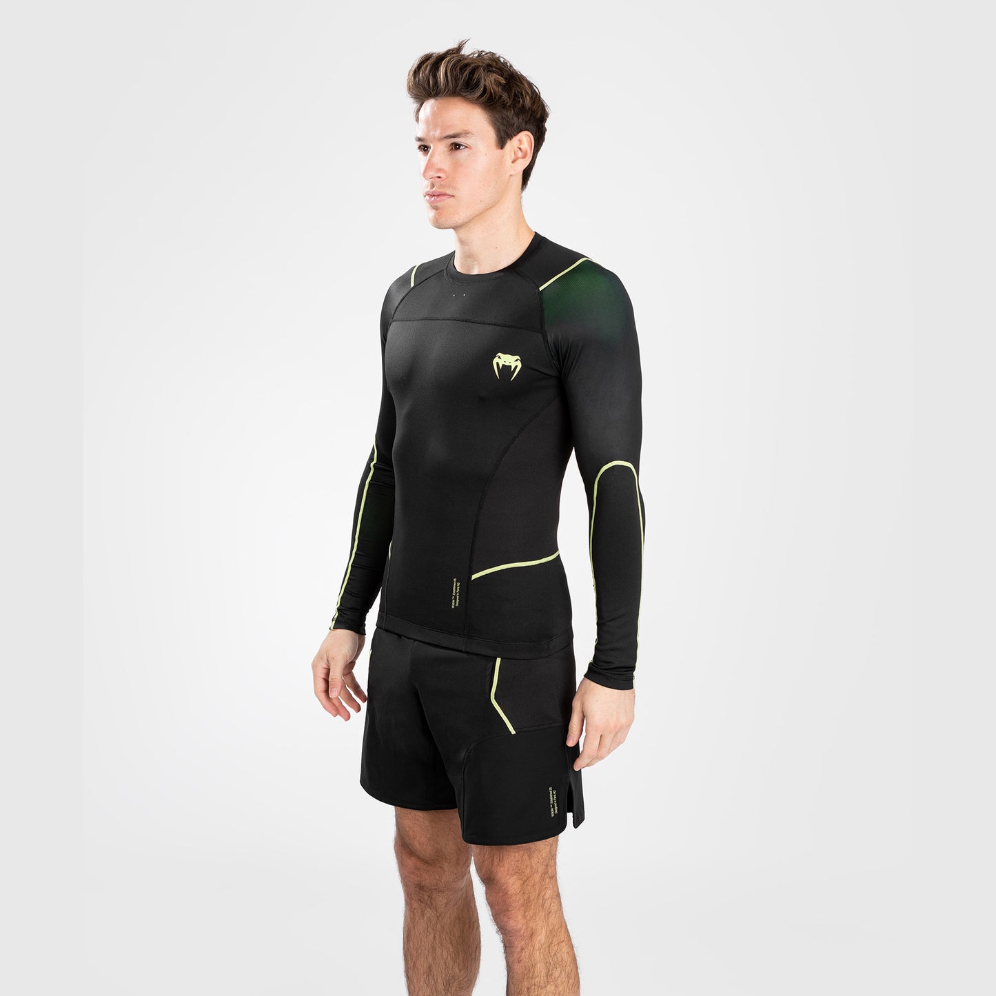 Venum Fusion 2.0  Lycra para hombre - Manga larga - Negro/Amarillo