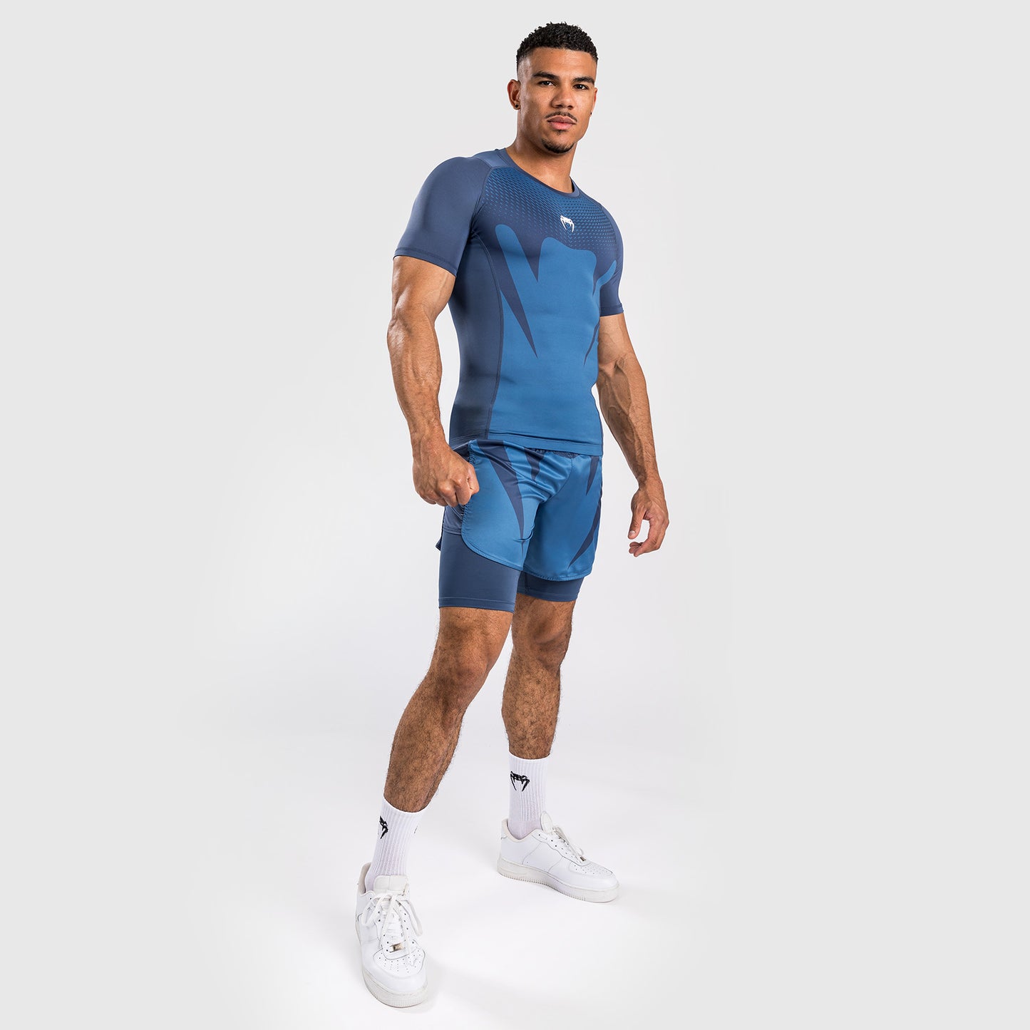 Venum Attack Rashguard de Manga corta para Hombre - Azul marino