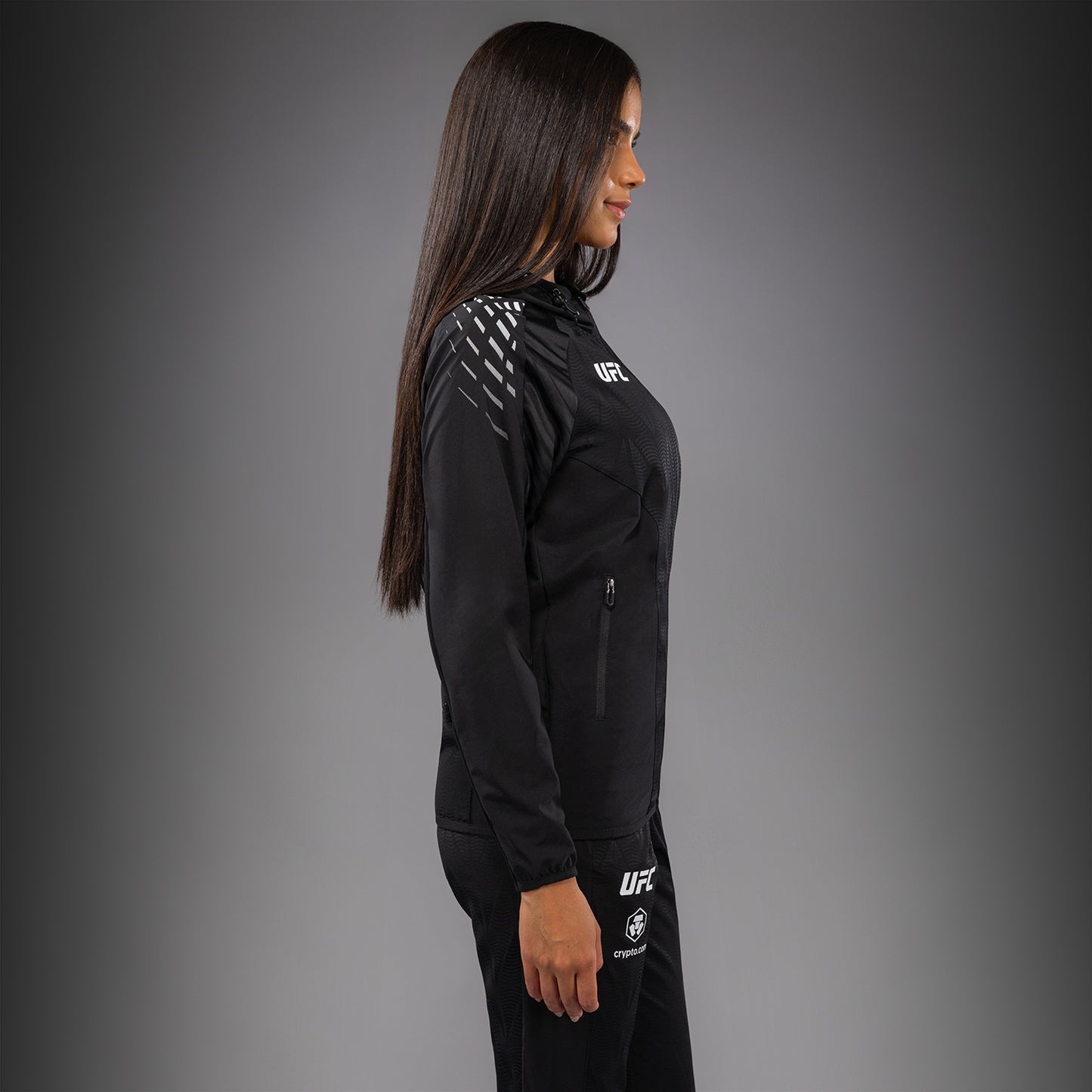 UFC Zenith by Venum Authentic Fight Night Sudadera de walkout Mujer Personalizado - Negro