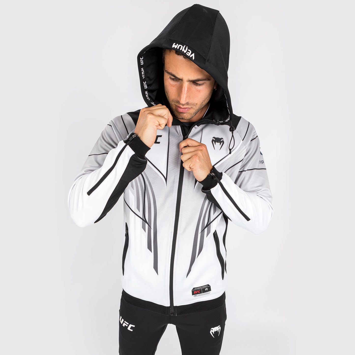 Sudadera con capucha UFC Venum Authentic Fight Night 2.0 para hombre - Blanco