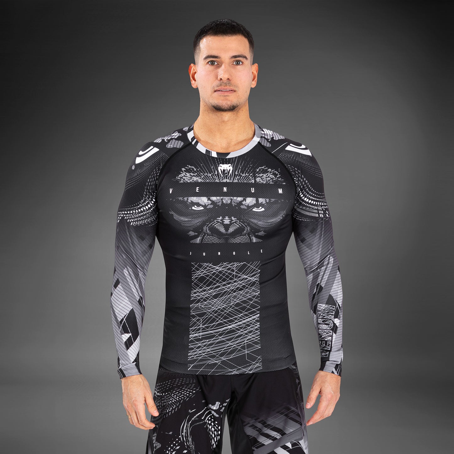 Venum Gorilla Jungle Rashguard Manga Larga - Negro/Blanco