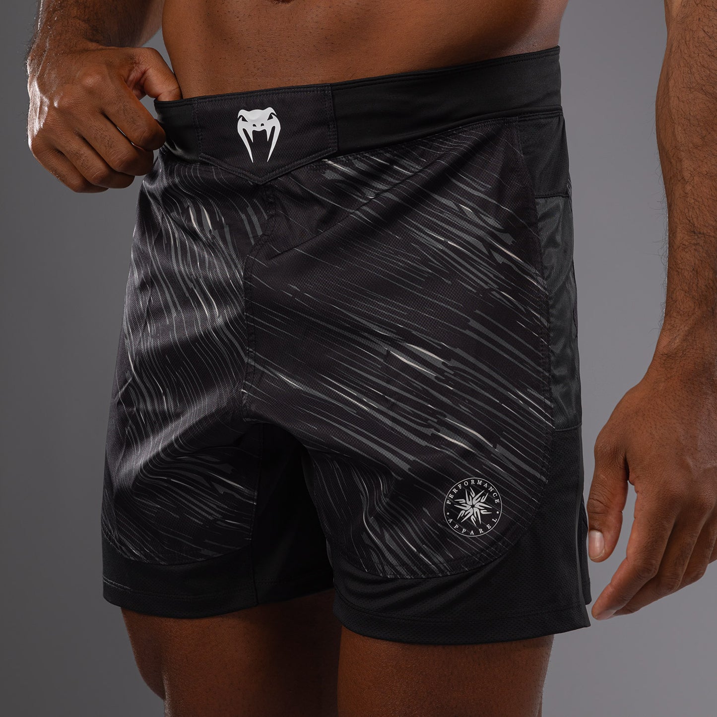 Venum Rapid Light Pantalones de Lucha - Negro/Gris Tormenta