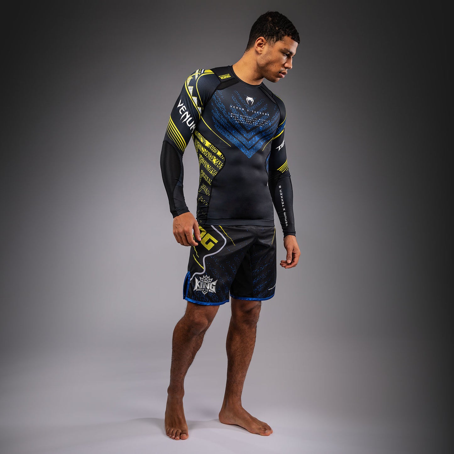 Venum x TEKKEN 8 Rashguard Manga Larga King - Negro/Amarillo
