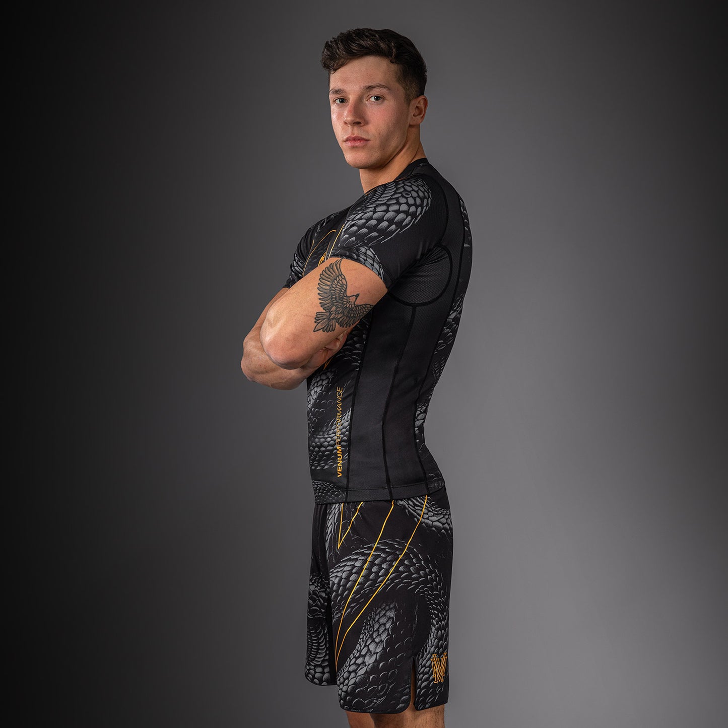 Venum Matupa Rashguard Manga Corta - Negro/Gris/Oro
