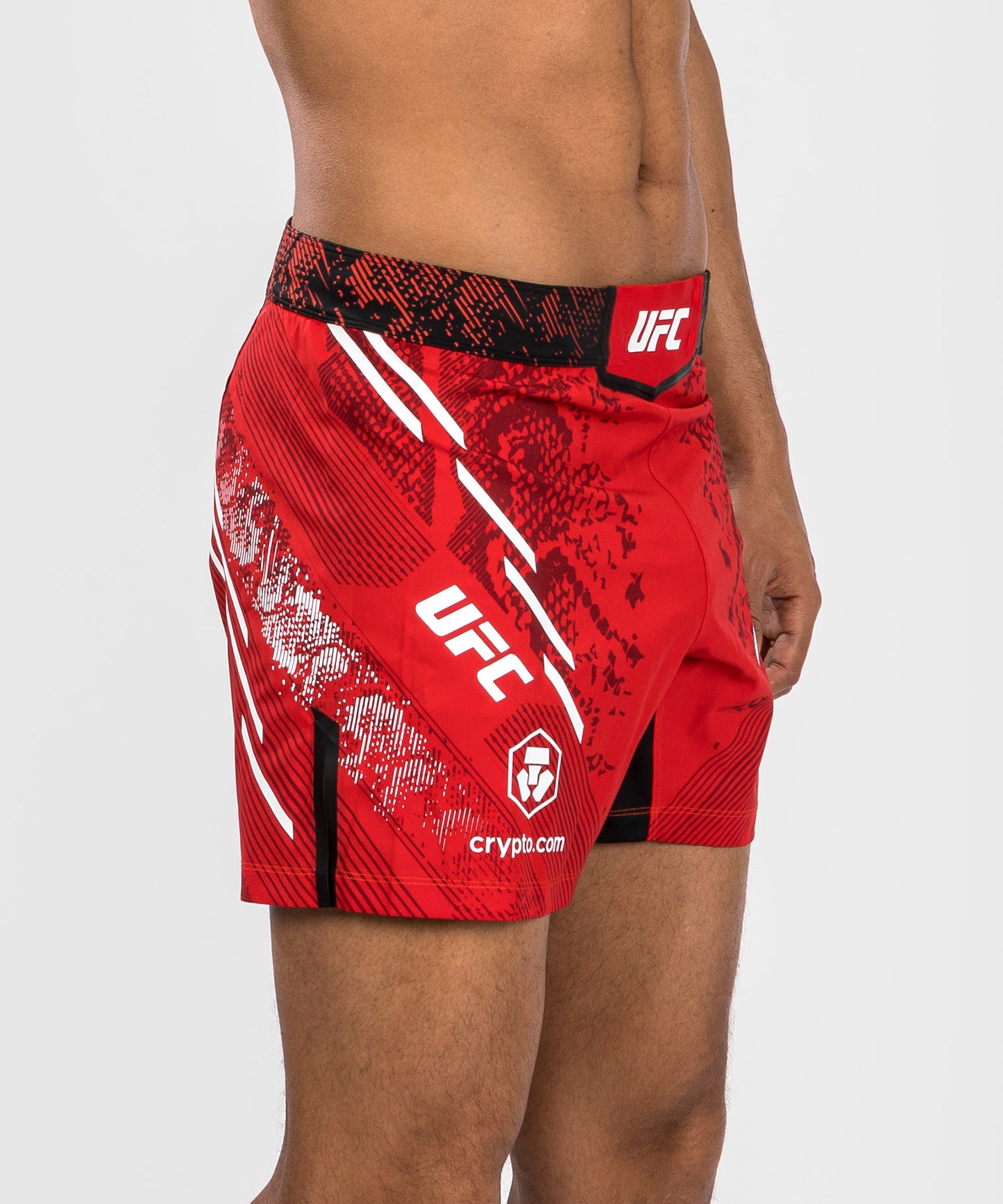 Pantalón corto de lucha UFC Adrenaline by Venum Personalized Authentic Fight Night para hombre - Corte corto – Rojo