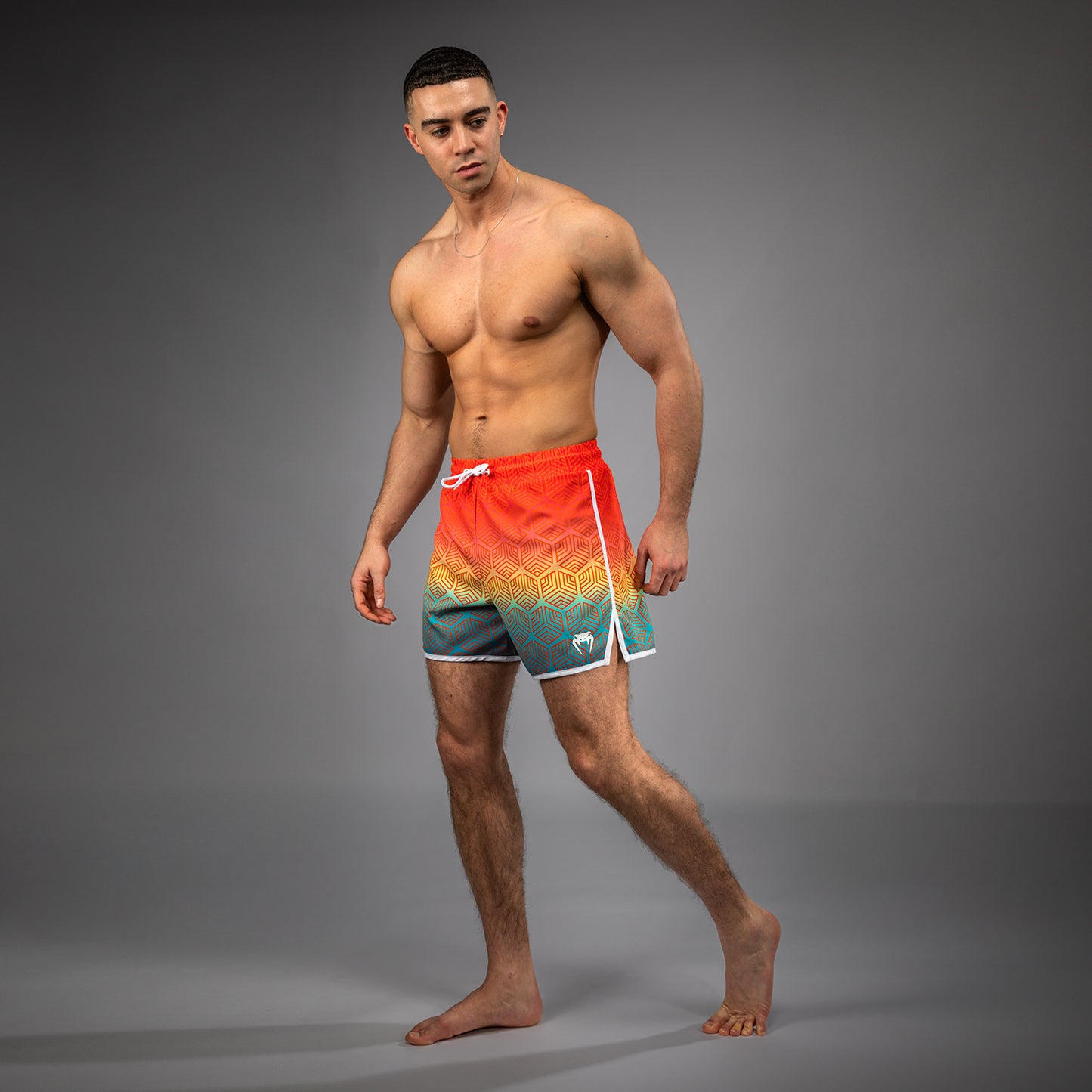 Venum Octane Pantalones Cortos de Playa - Naranja Atardecer/Azul Cielo