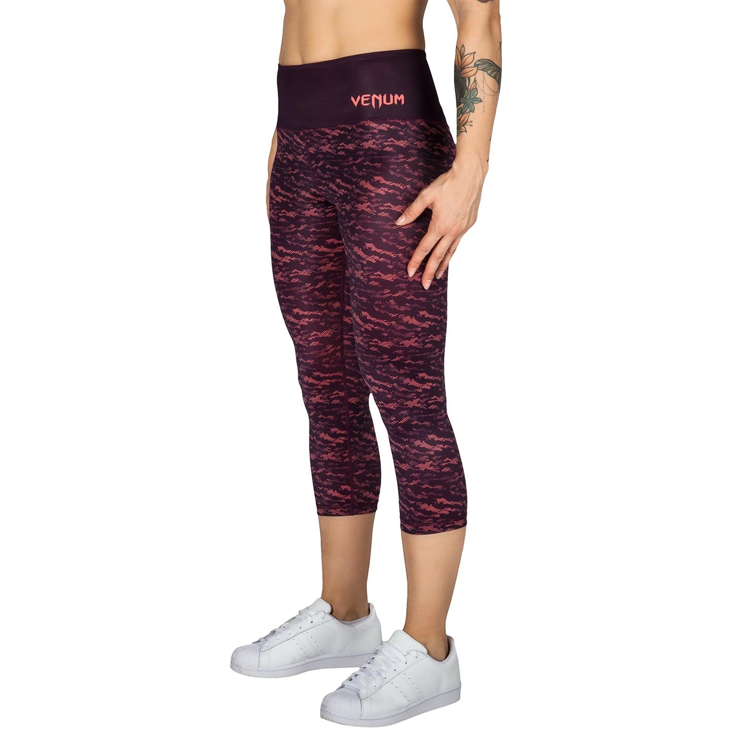 Venum Camoline Leggings  Cropped - Negro/Coral