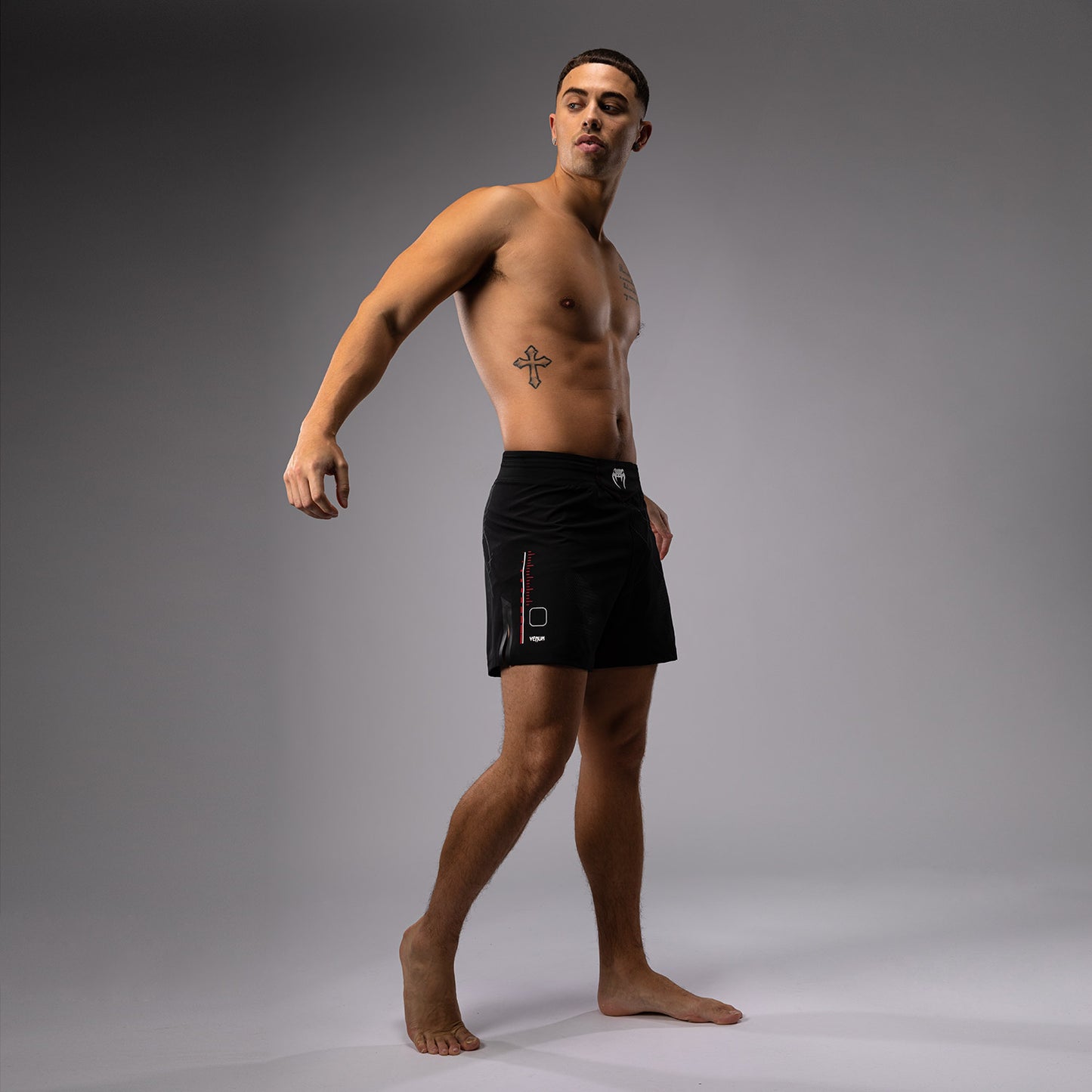 Venum Tactical XT Pantalones cortos de lucha para hombre - Negro/Rojo fuego