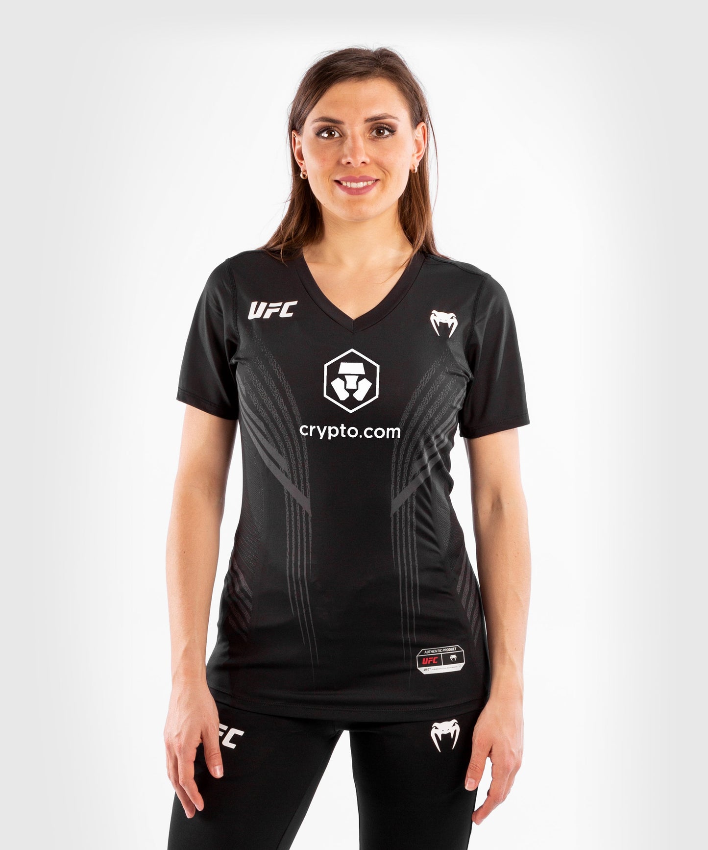 Camiseta Técnica Para Mujer UFC Venum Authentic Fight Night - Negro