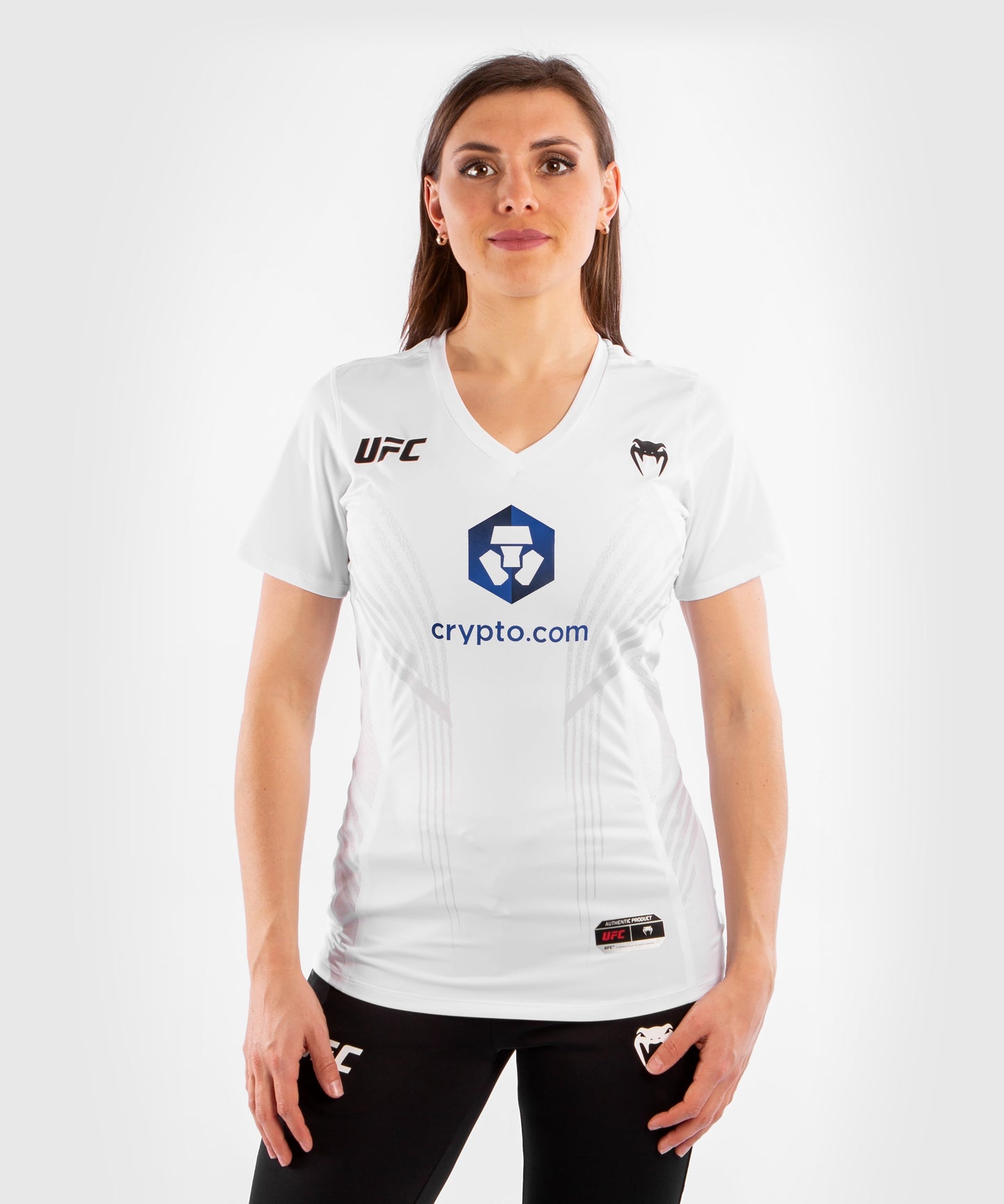 Camiseta Técnica Para Mujer UFC Venum Authentic Fight Night - Blanco