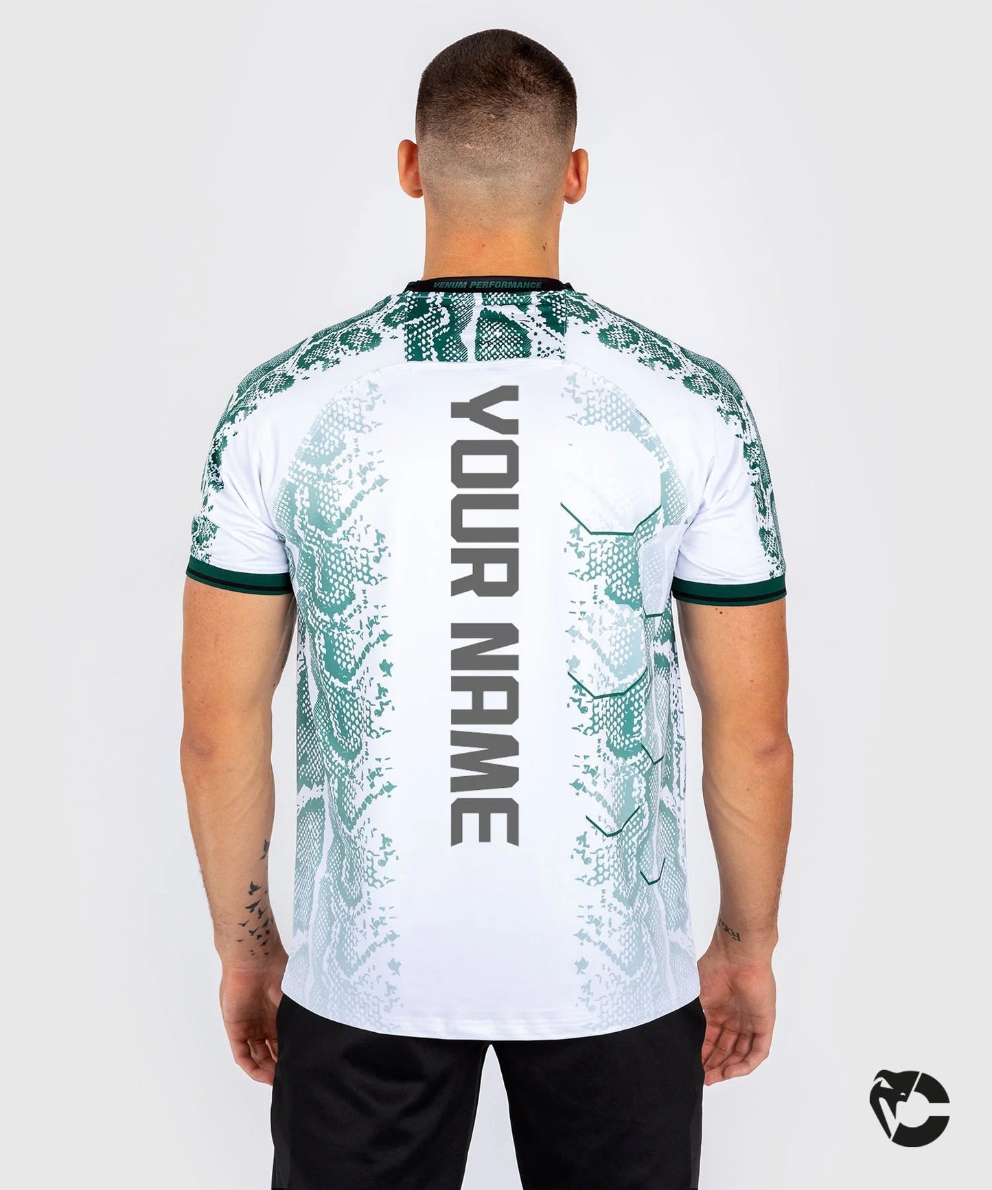 UFC Adrenaline by Venum Personalized Authentic Fight Night Camiseta de hombre - Emerald Edition - Blanco/Verde