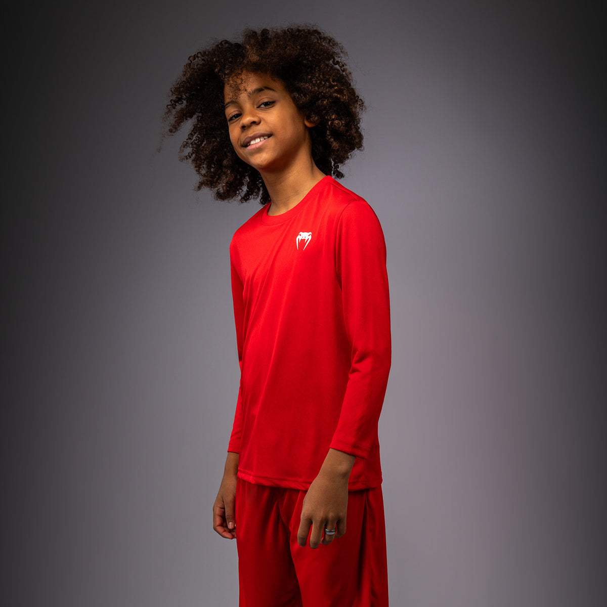 Venum Lineup Camiseta de Manga Larga para Niños - Rojo/Blanco