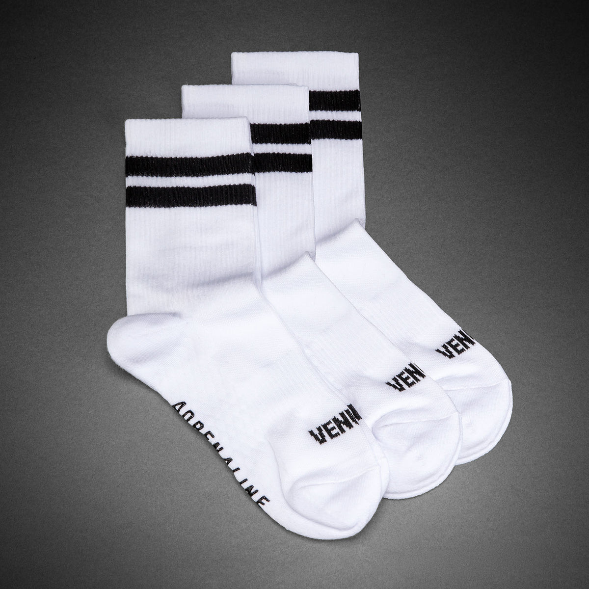 Venum Adrenaline Calcetines altos pack de 3 pares - Blanco/Negro
