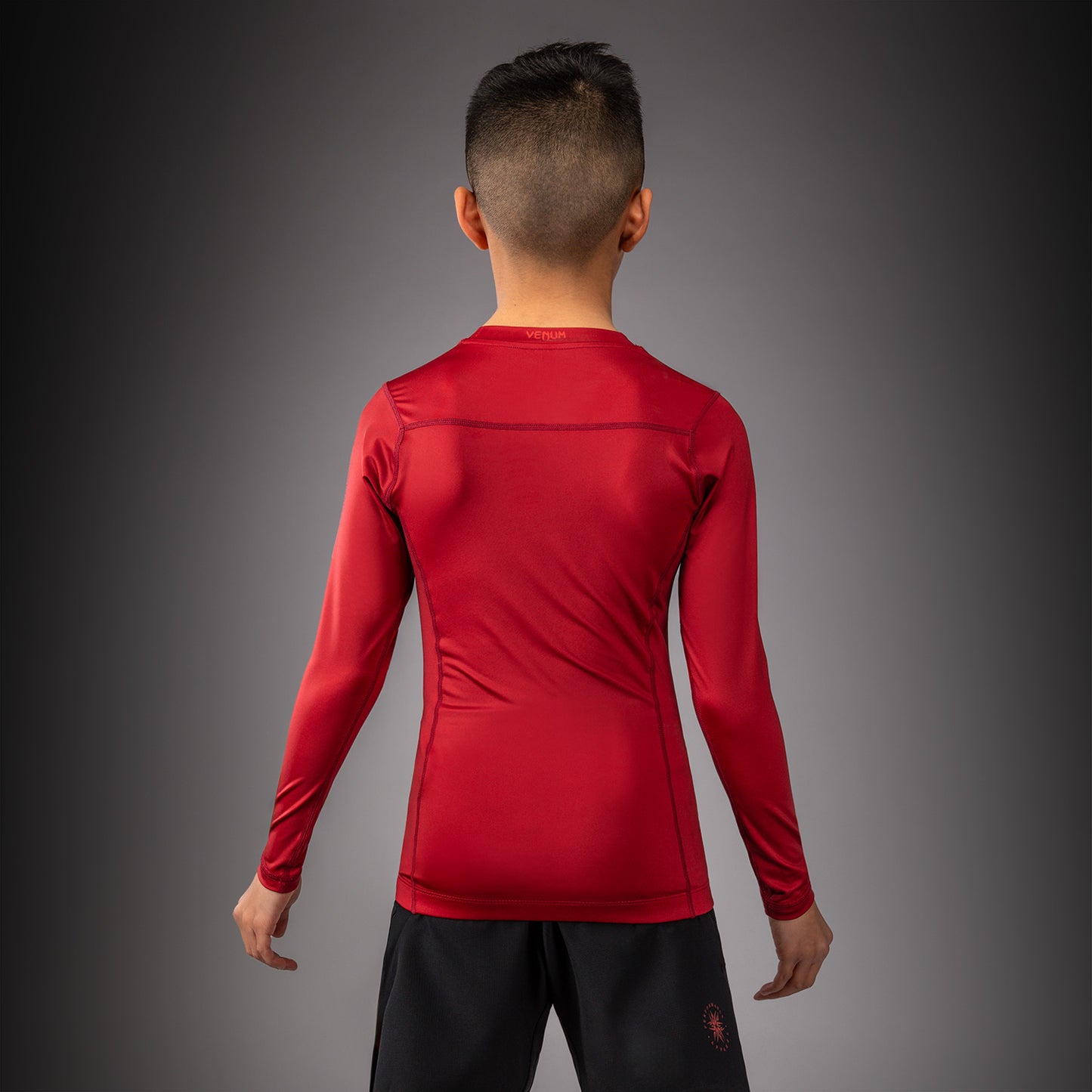 Venum Attack Rashguard de Manga Larga para Niño - Negro/Rojo