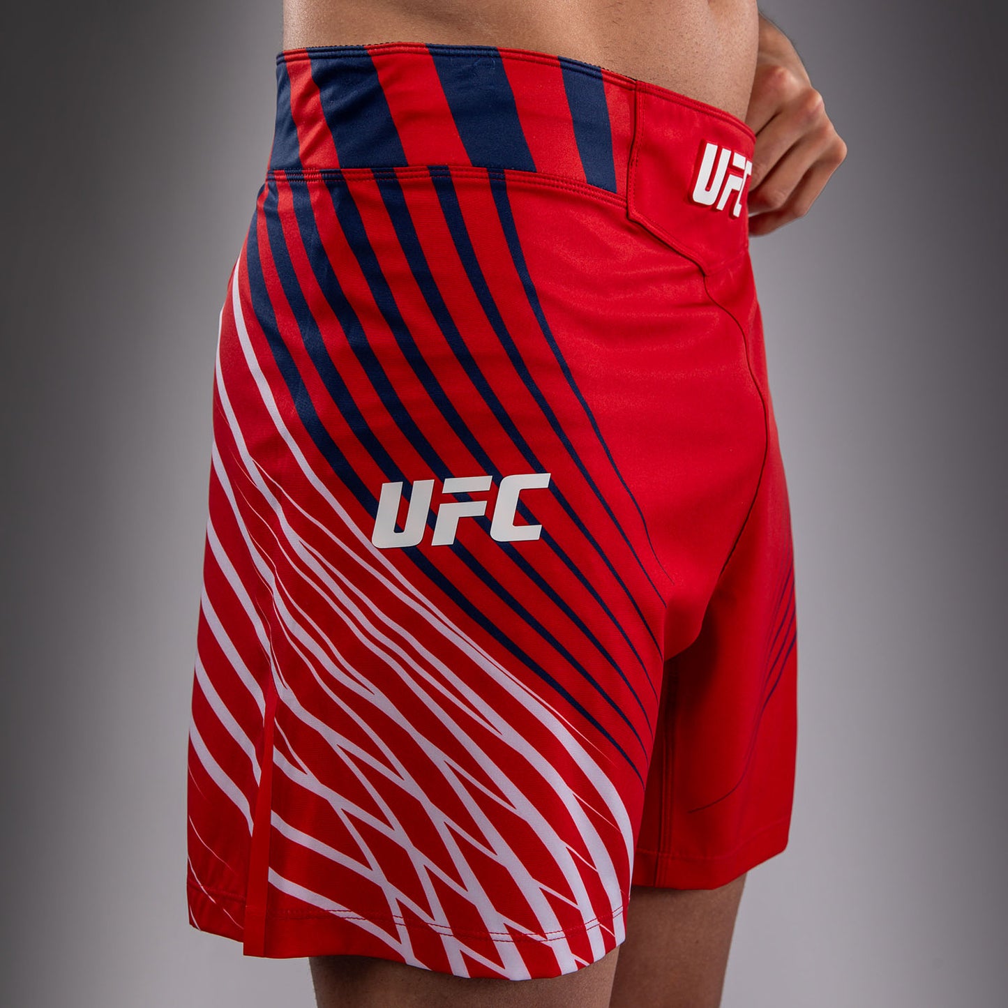 Official UFC Freedom 250 by Venum Personalizado Authentic Fight Night Fight Shorts de ajuste corto para hombre - Rojo