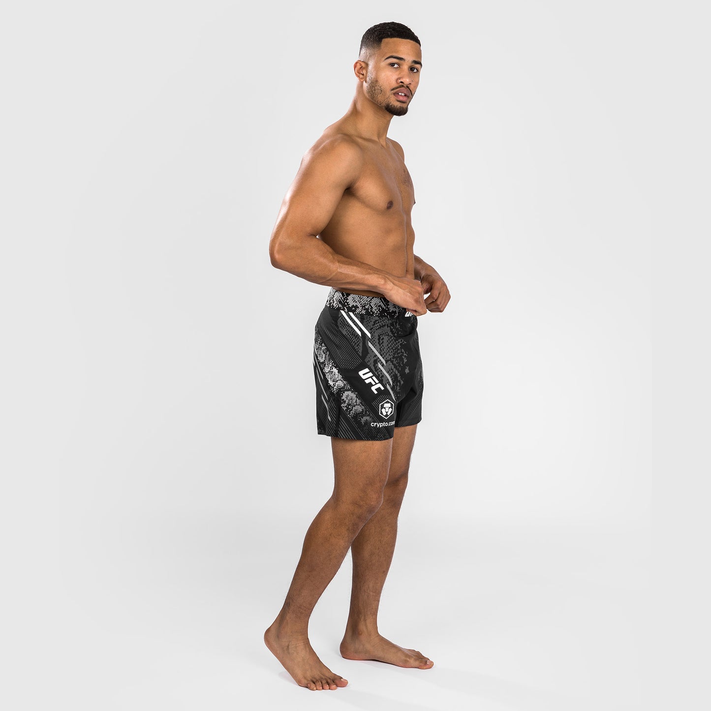 UFC Adrenaline by Venum Personalized Authentic Fight Night Pantalón Corto de Lucha para Hombre - Corte Corto – Negro