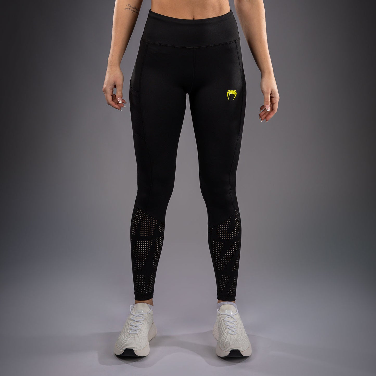 Venum Lazer Leggings Para Mujer - Negro/Amarillo