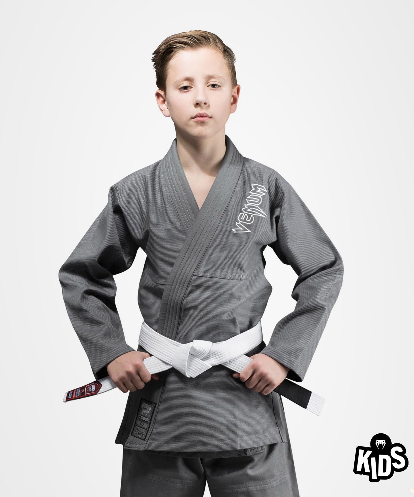 Venum Contender Kids Kimono BJJ (Cinturón blanco incluido) - Gris