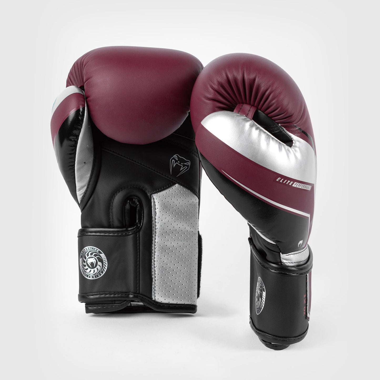 Venum Elite Evo Guantes de Boxeo - Borgoña/Plata