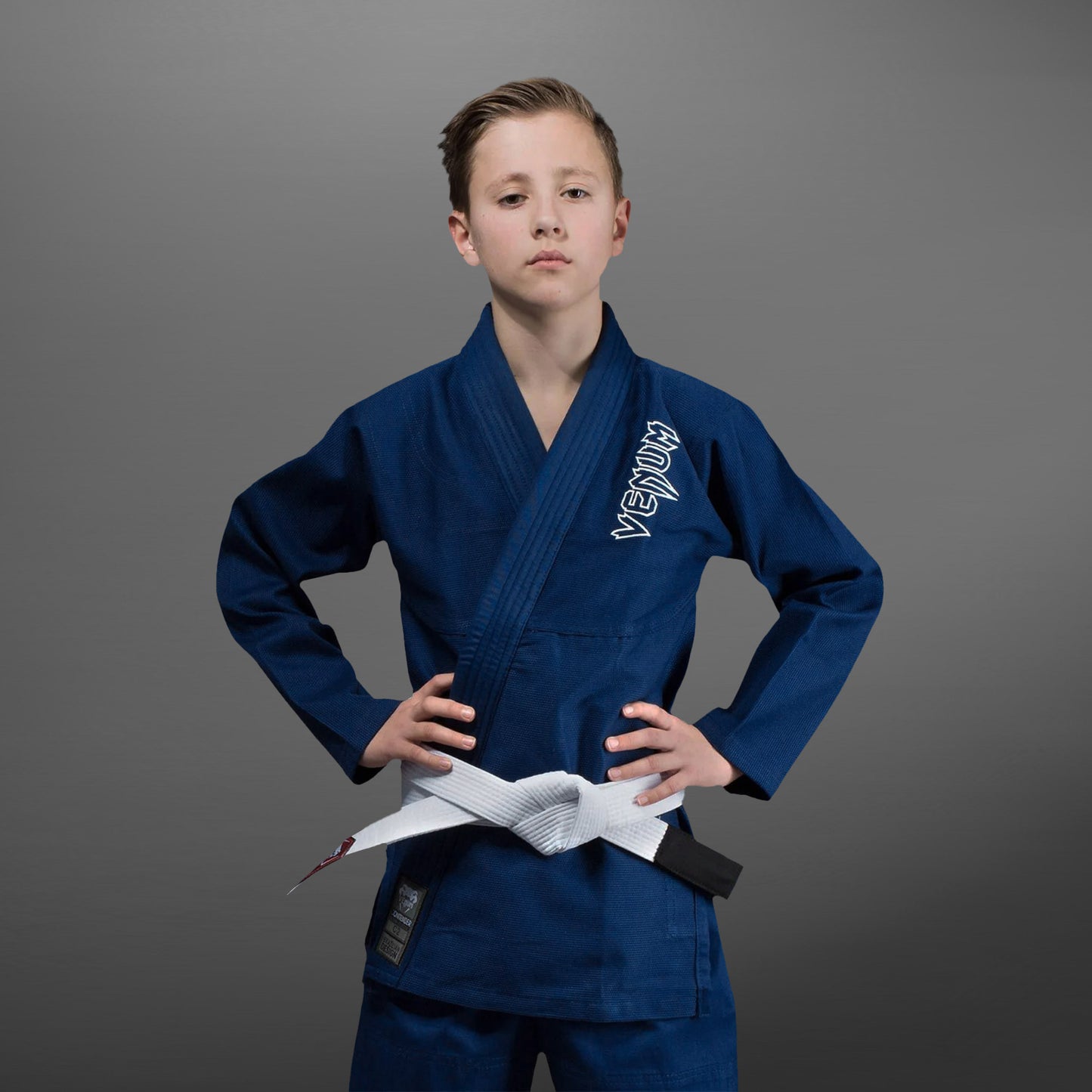 Venum Contender Kids (Cinturón blanco incluido) Kimono BJJ - Azul marino