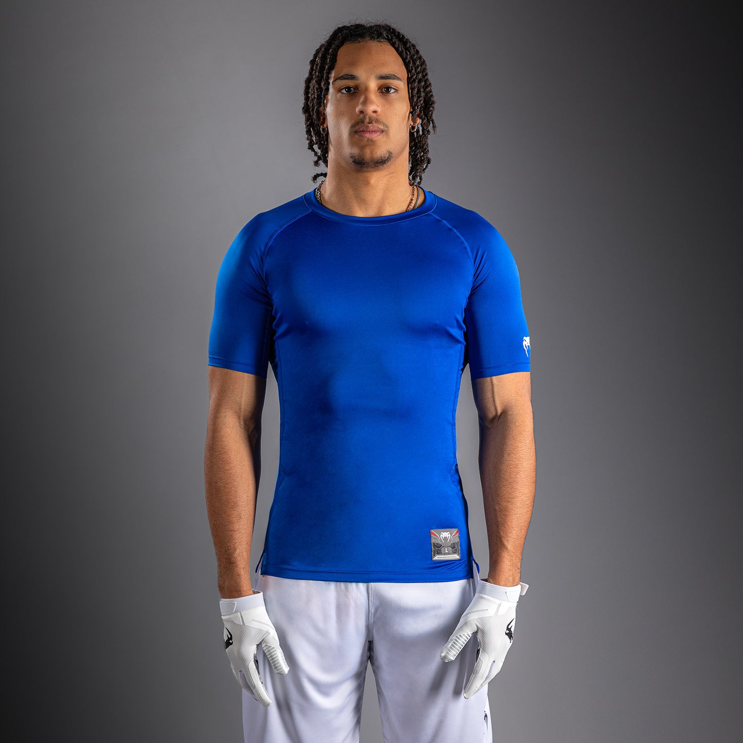 Venum Lineup Camiseta de Compresión Manga Corta - Azul Real/Blanco