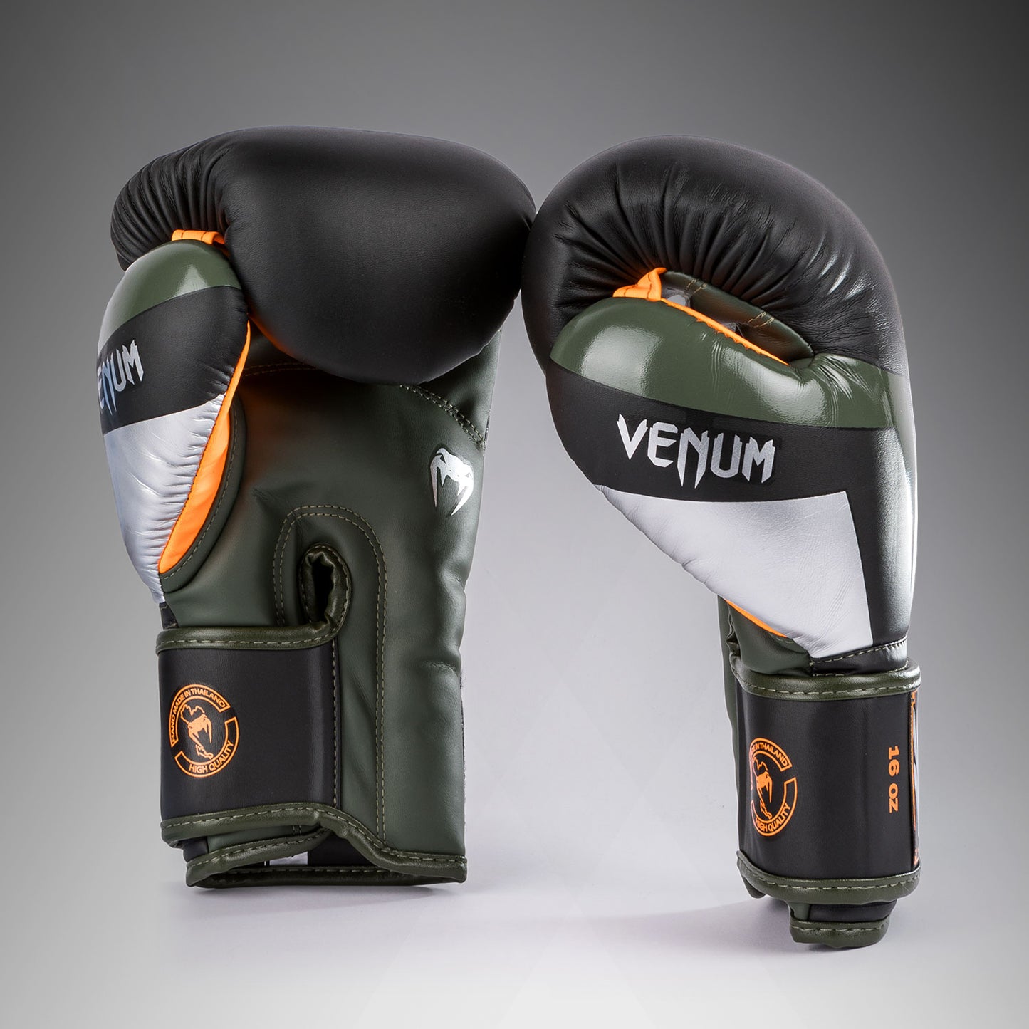 Venum Elite Guantes de Boxeo - Negro/Plata/Caki