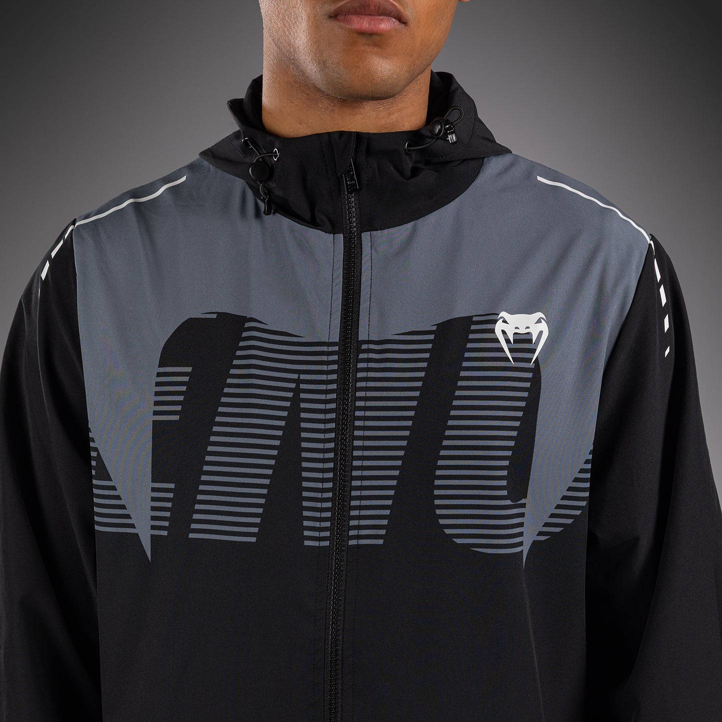 Venum Adrenaline Chaqueta Deportiva – Negro/Gris Plateado