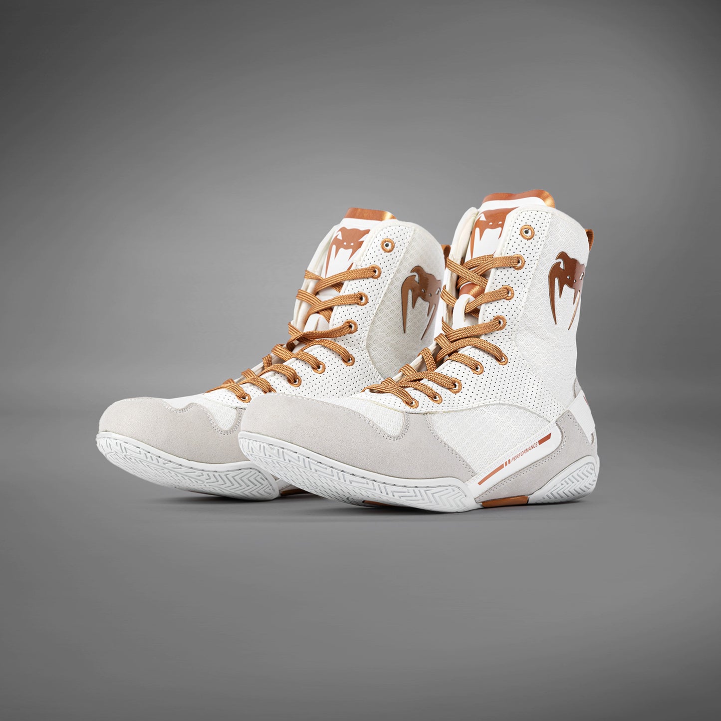 ZAPATOS DE BOXEO VENUM ELITE MONOGRAM – BLANCO/DORADO