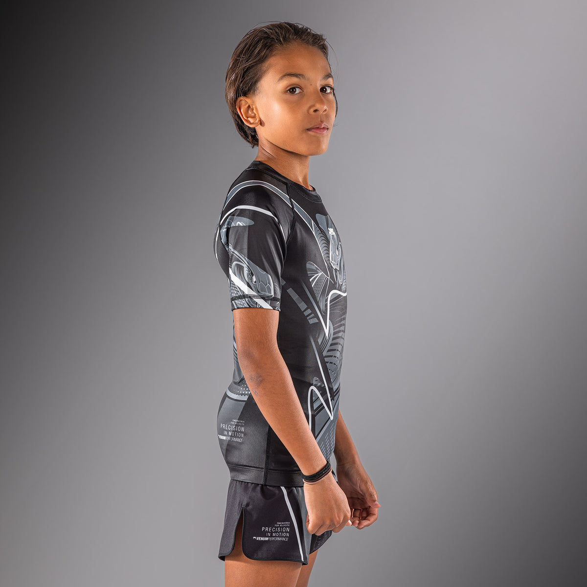 Venum Crimson Viper 2.0 Rashguard de manga corta para niño - Negro/Gris