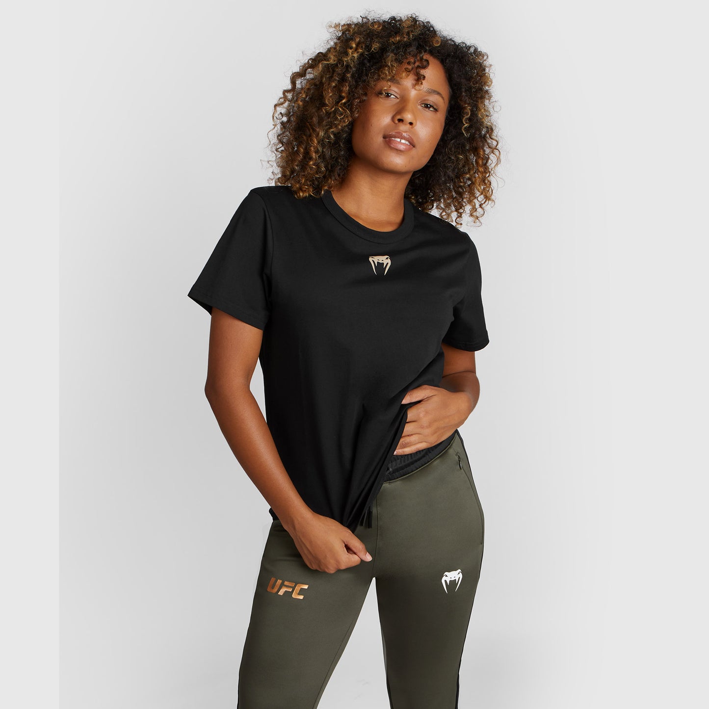 UFC Adrenaline by Venum Fight Week Camiseta de algodón de manga corta para Mujer - Negro
