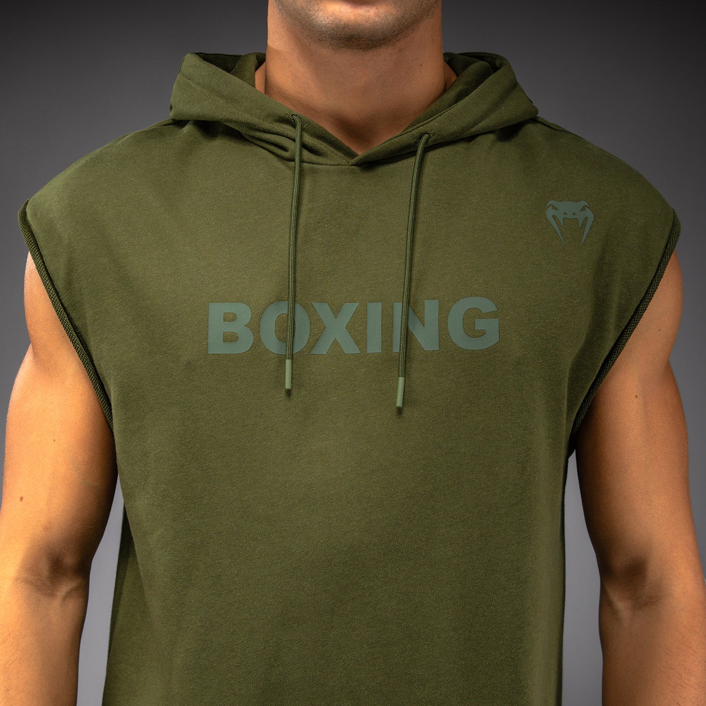 Venum Boxing VT Sudadera con Capucha Sin Mangas – Verde Militar