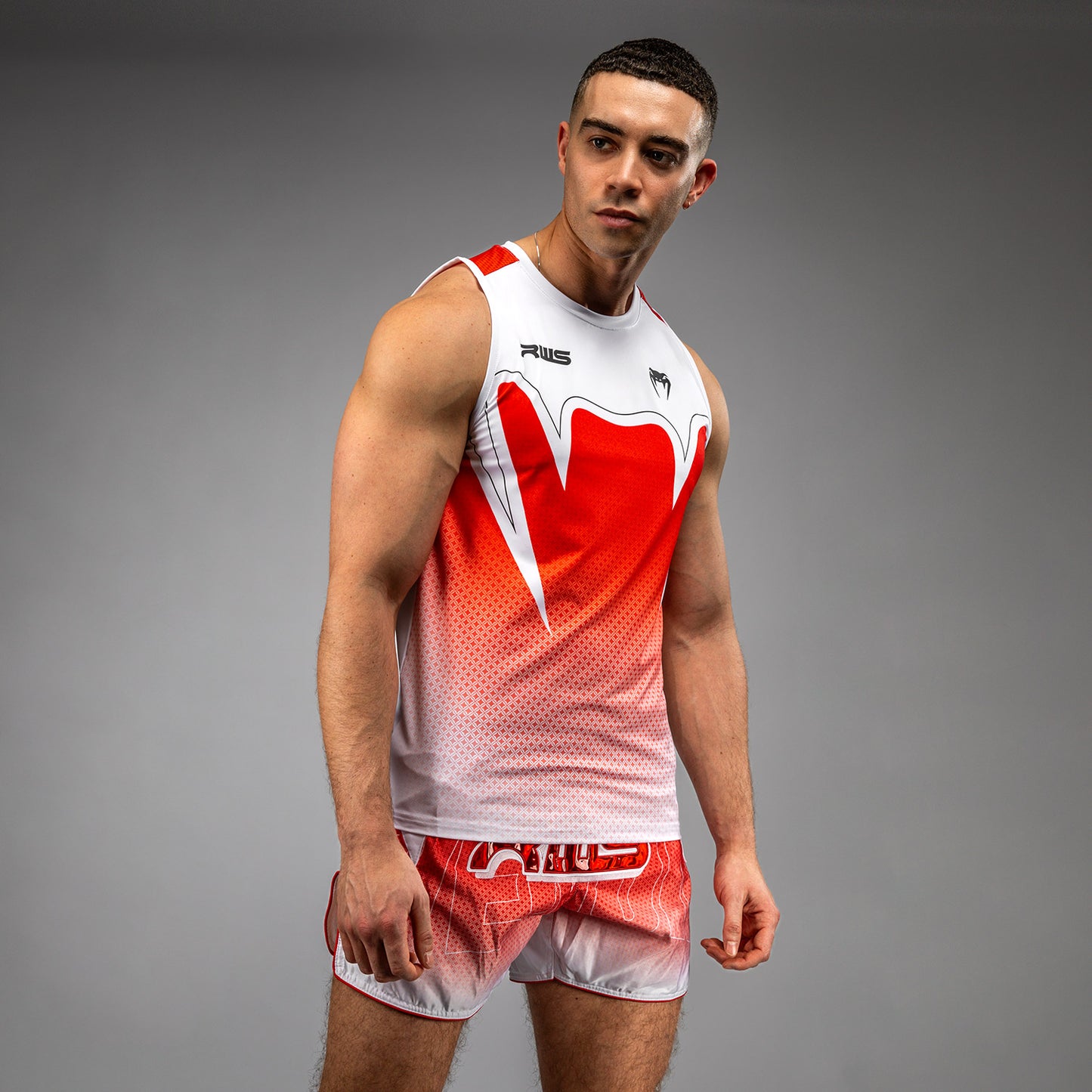 Venum x RWS 2.0 Camiseta Técnica Sin Mangas para Hombre – Blanco/Rojo