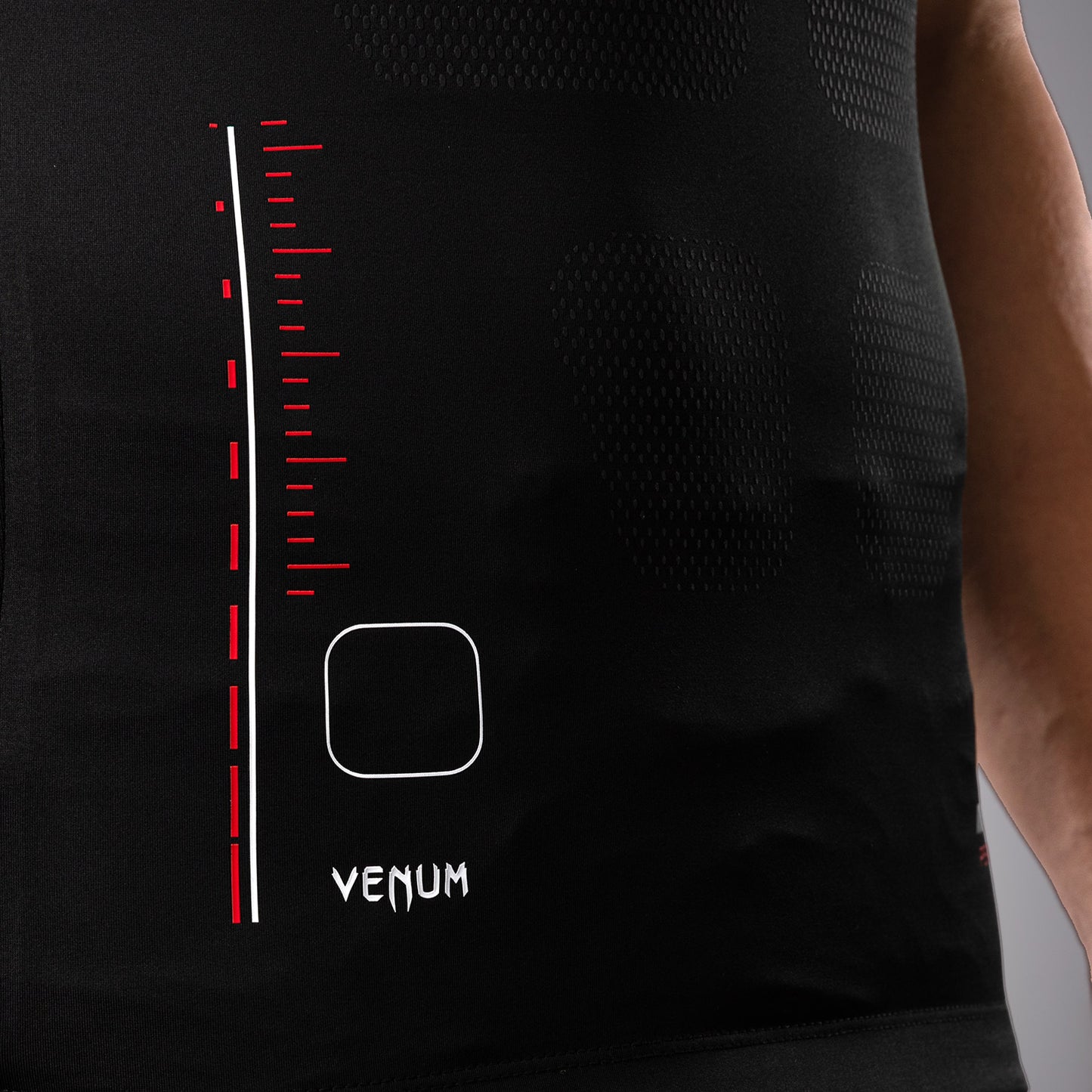 Venum Tactical XT Lycra sin mangas para hombre - Negro/Rojo fuego