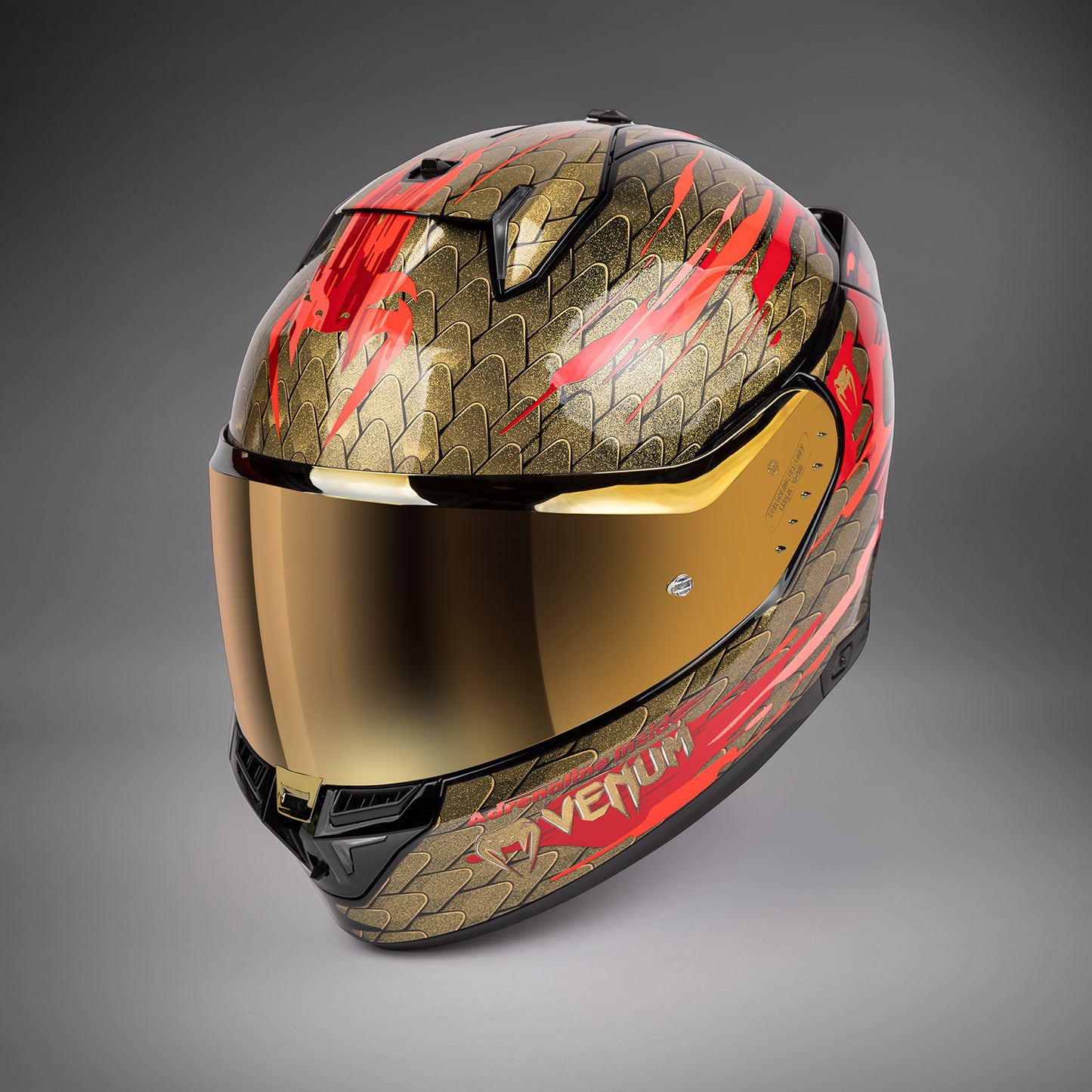 Casco de moto Venum x Shark SKWAL i3 - Rojo/Dorado