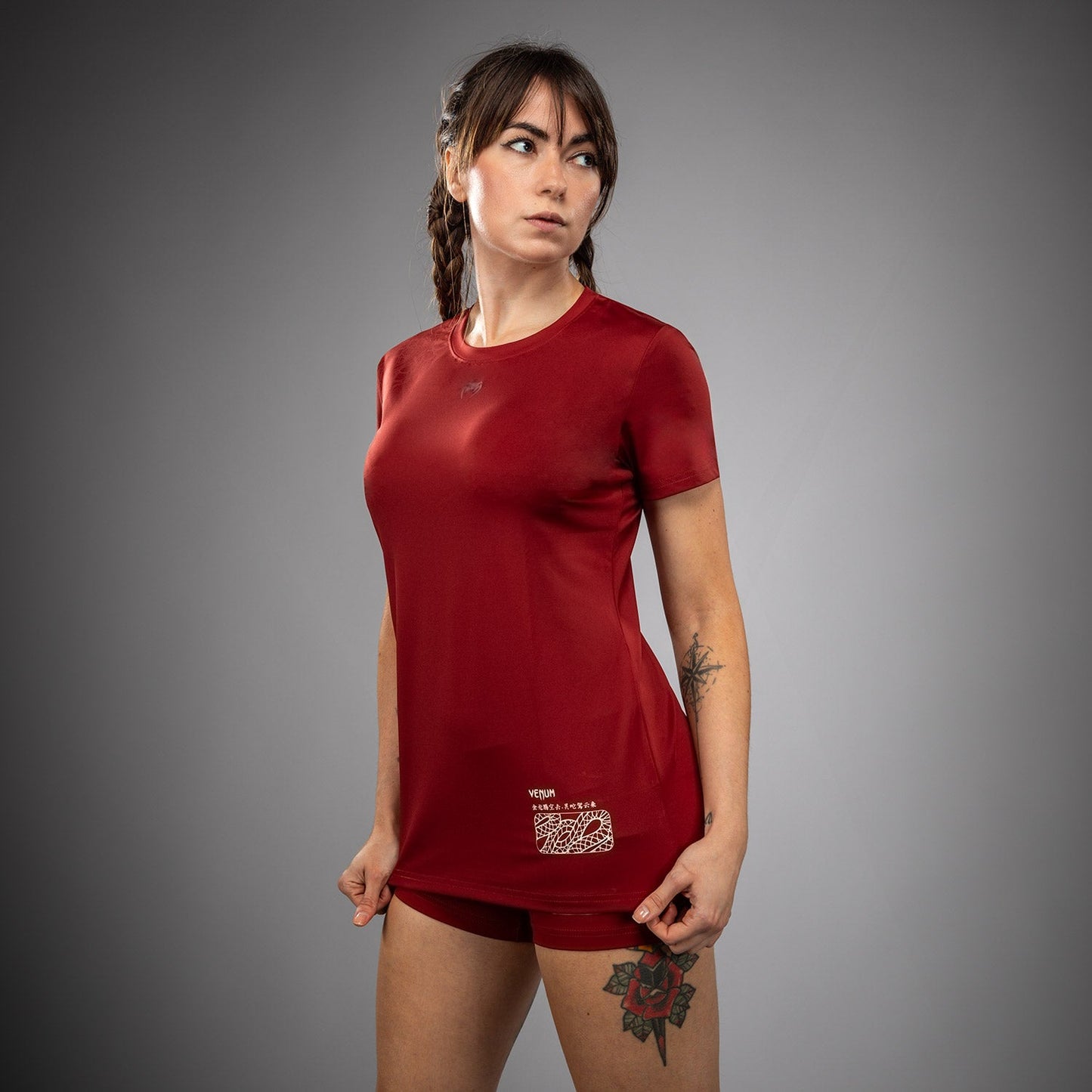 Venum Serpenti Camiseta Dry-Tech para Mujer – Burdeos/Marfil