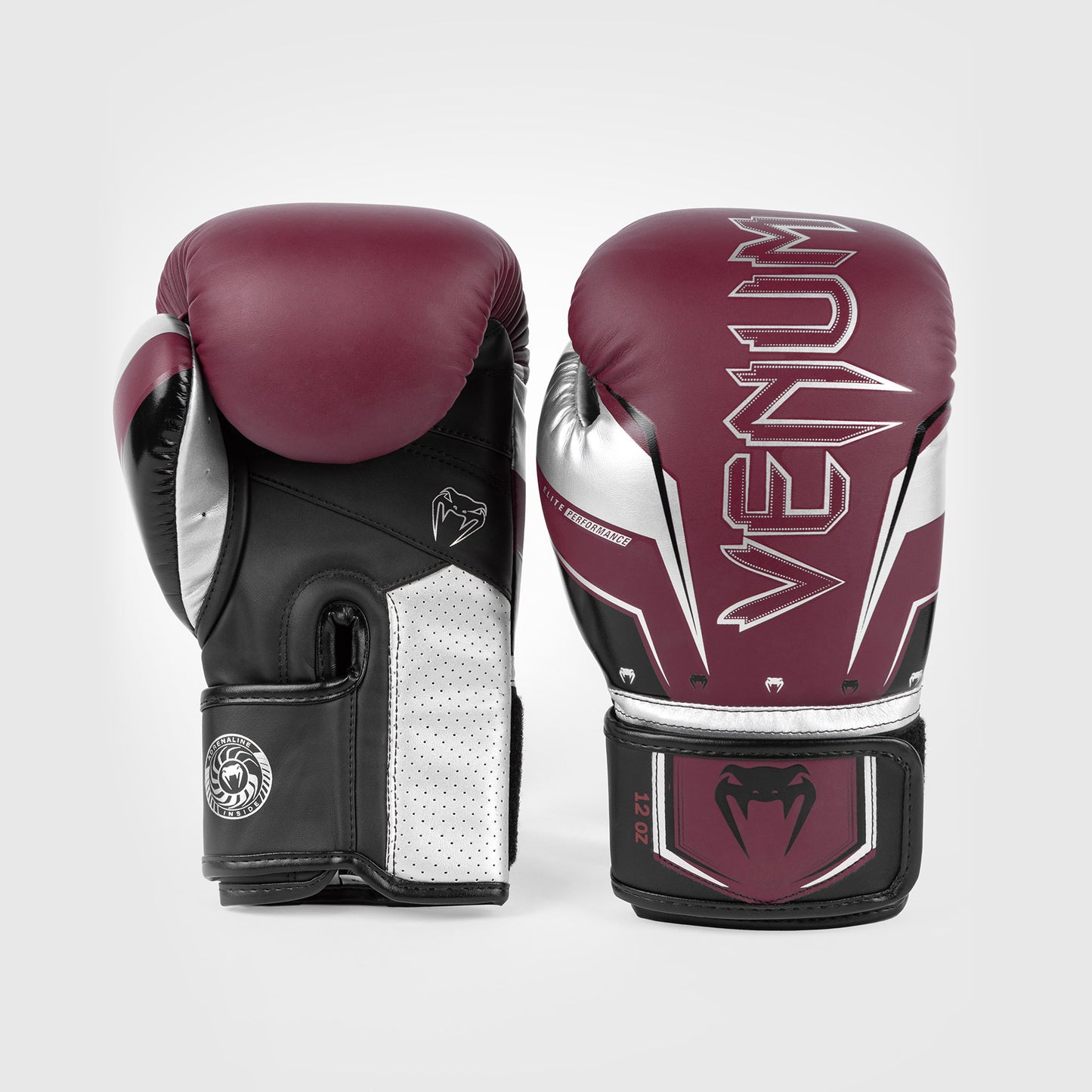Venum Elite Evo Guantes de Boxeo - Borgoña/Plata