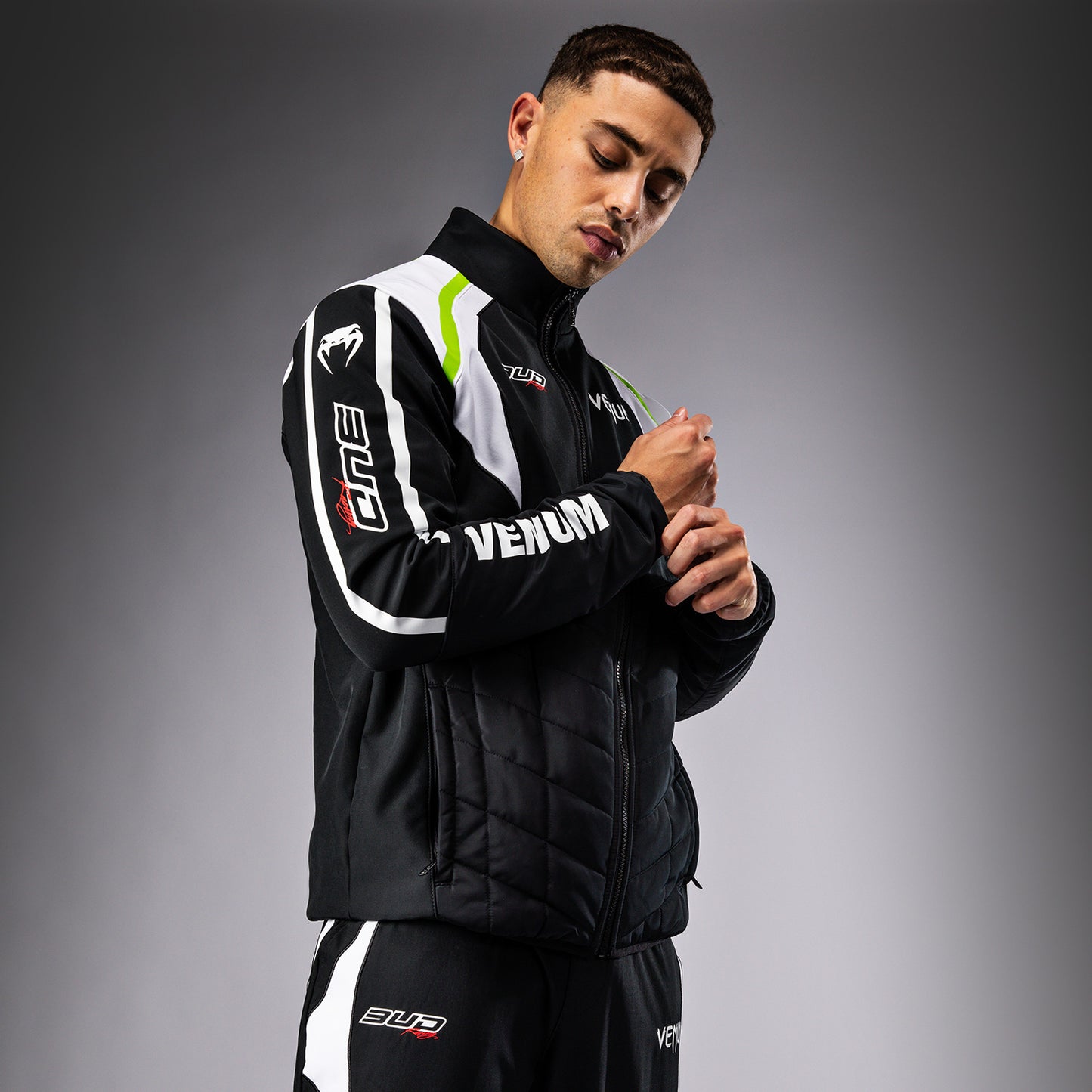 Venum x Bud Racing Chaqueta para Hombre - Negro/Blanco/Verde lima